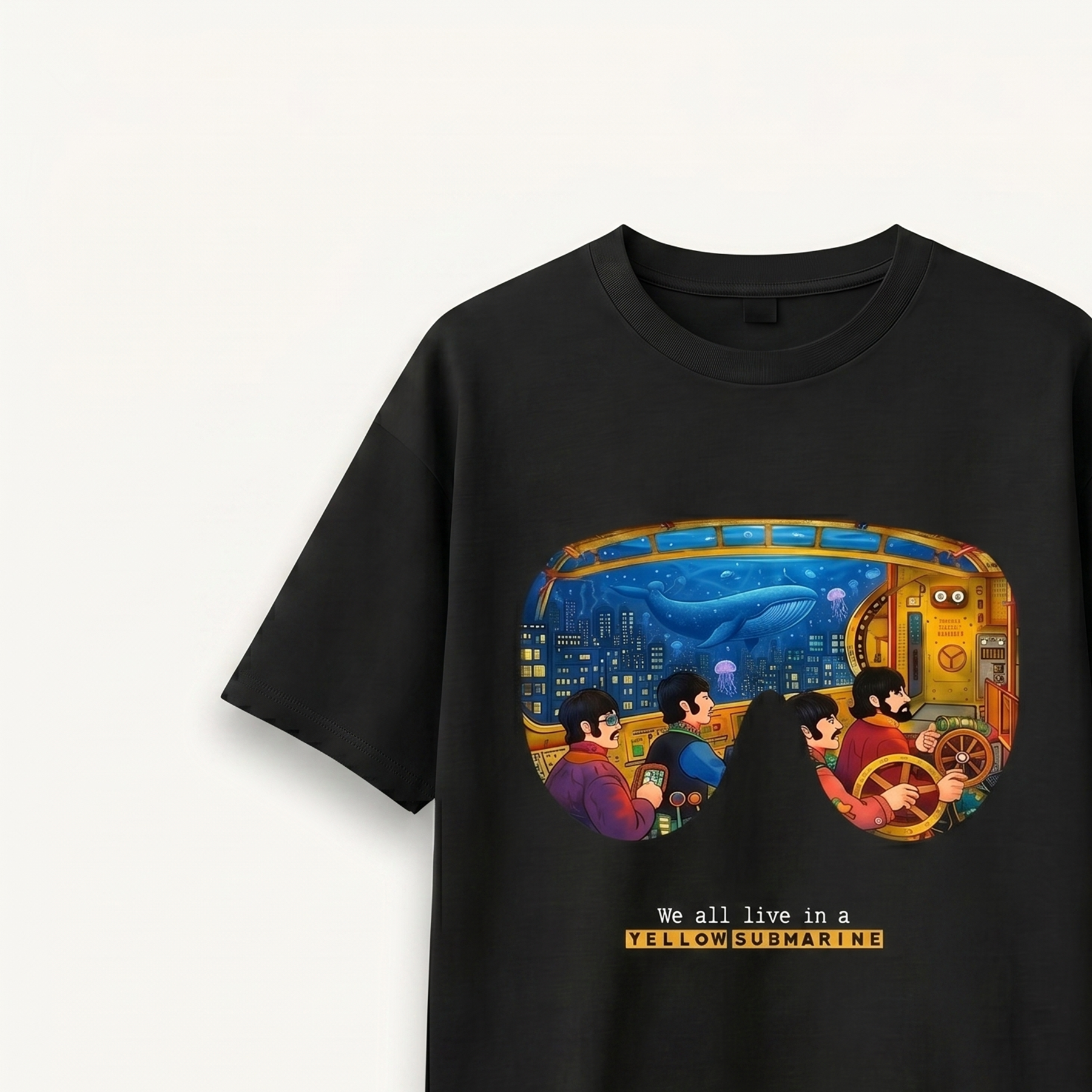 TNC Yellow Submarine Odyssey Black Relaxed Tee