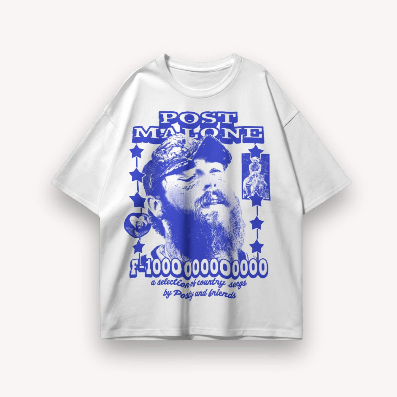 Post Malone F-1 Trillion White Oversized Tee