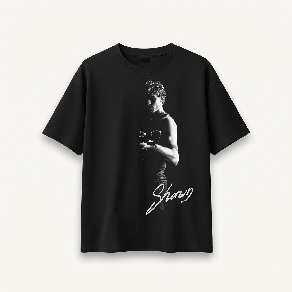 Shawn Mendes Signature Portrait Black Relaxed Tee front