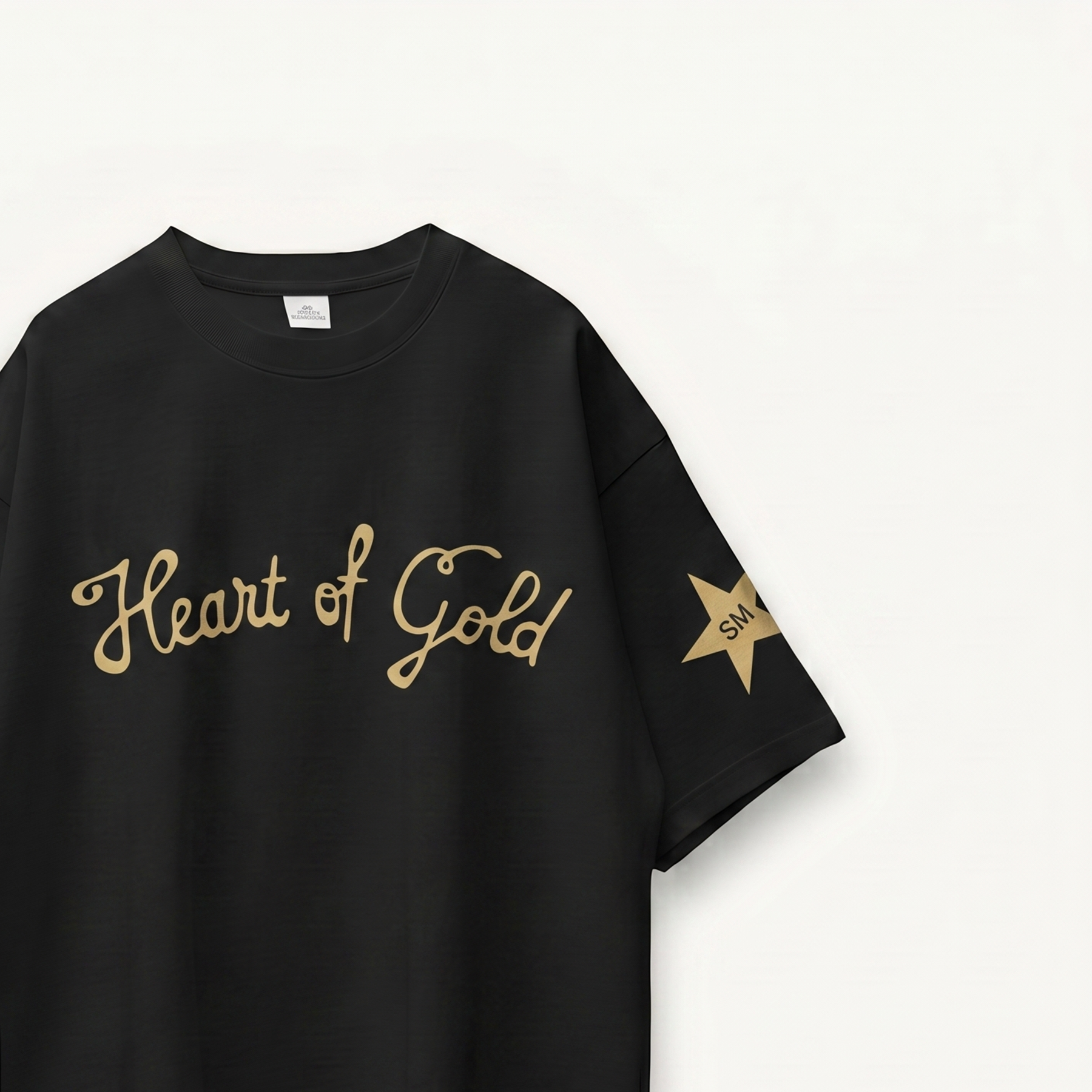 Shawn Mendes Heart Of Gold Black Oversized Tee close-up