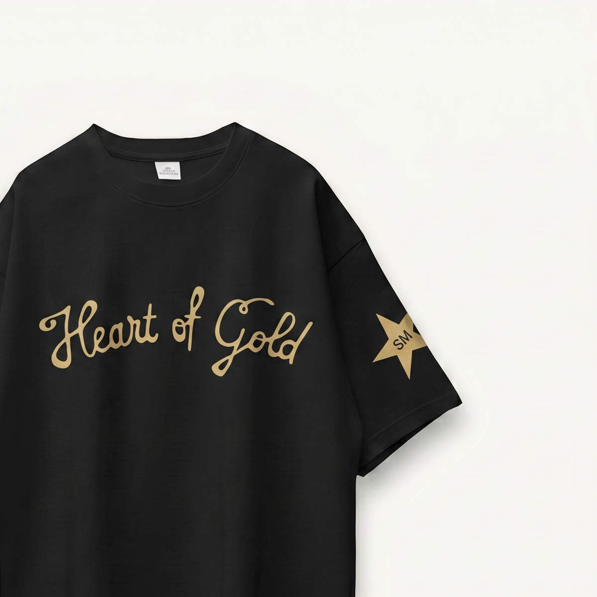 Shawn Mendes Heart Of Gold Black Oversized Tee close-up