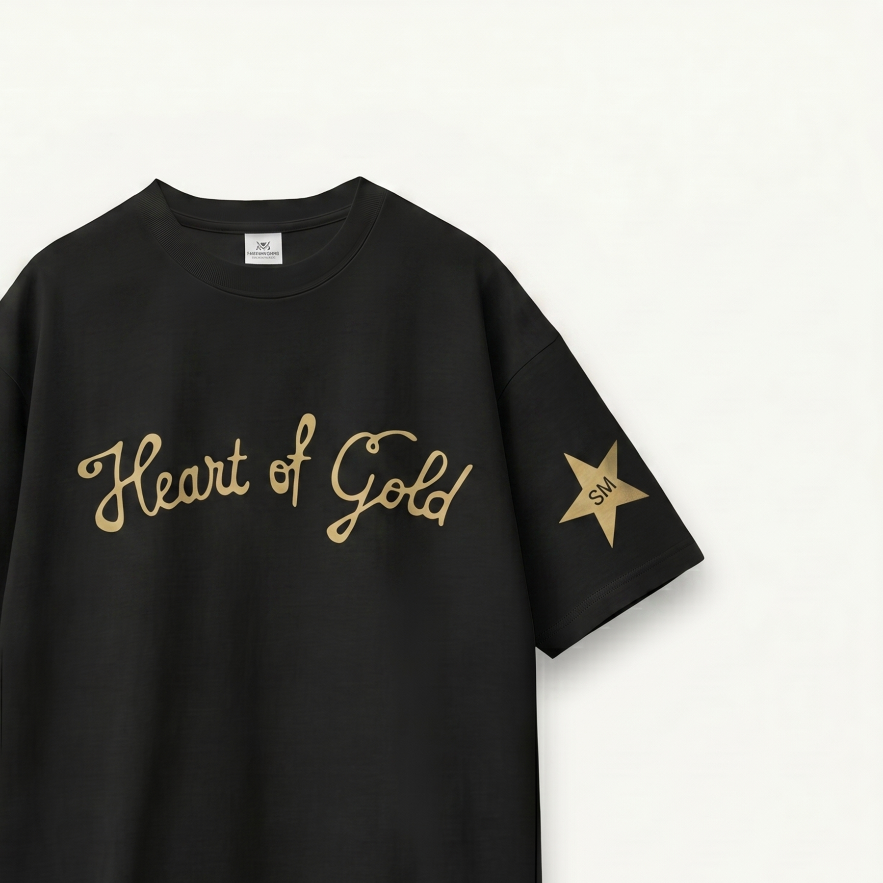 Shawn Mendes Heart Of Gold Black Relaxed Tee close-up