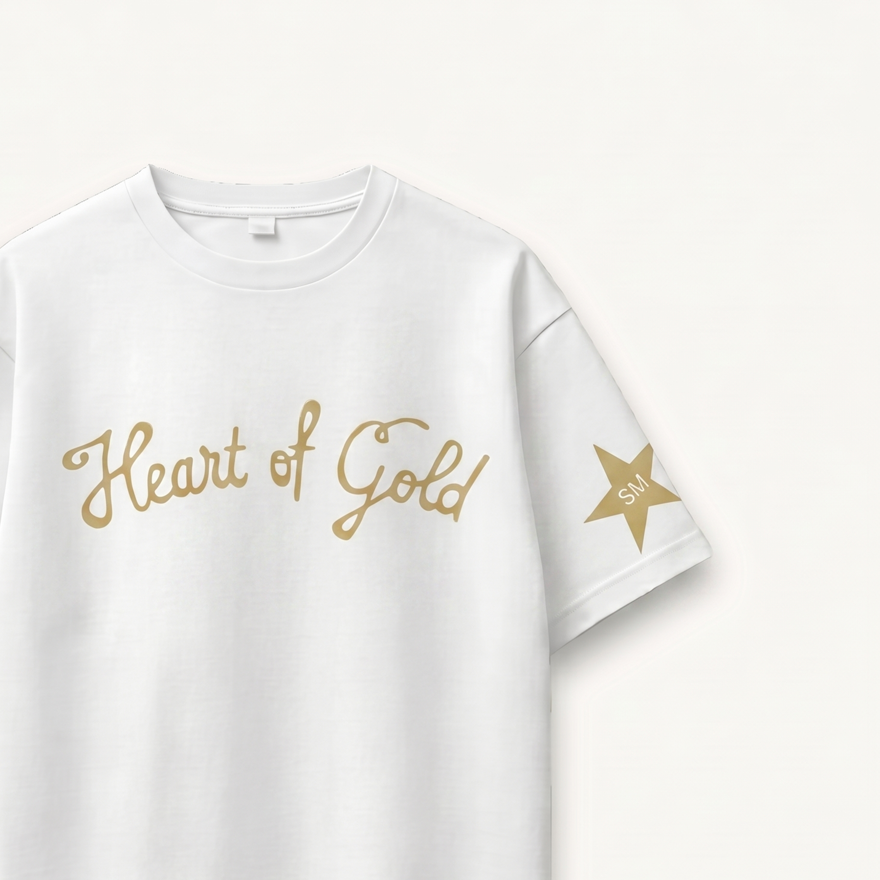 Shawn Mendes Heart Of Gold White Relaxed Tee close-up