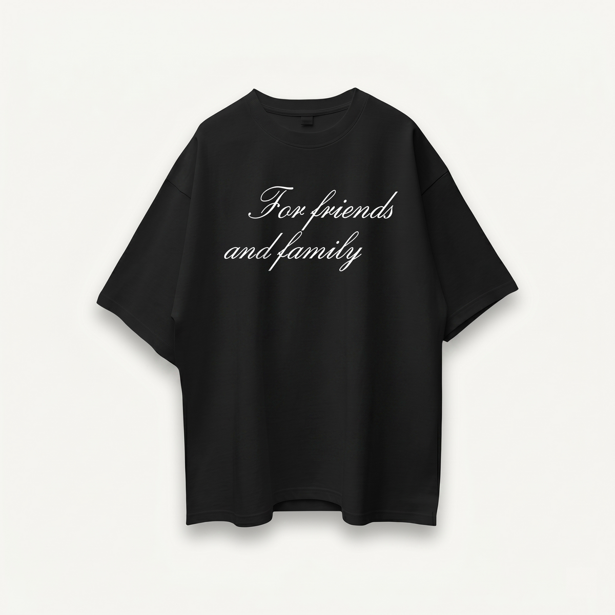 Shawn Mendes For Friends And Family Script Black Oversized Tee front