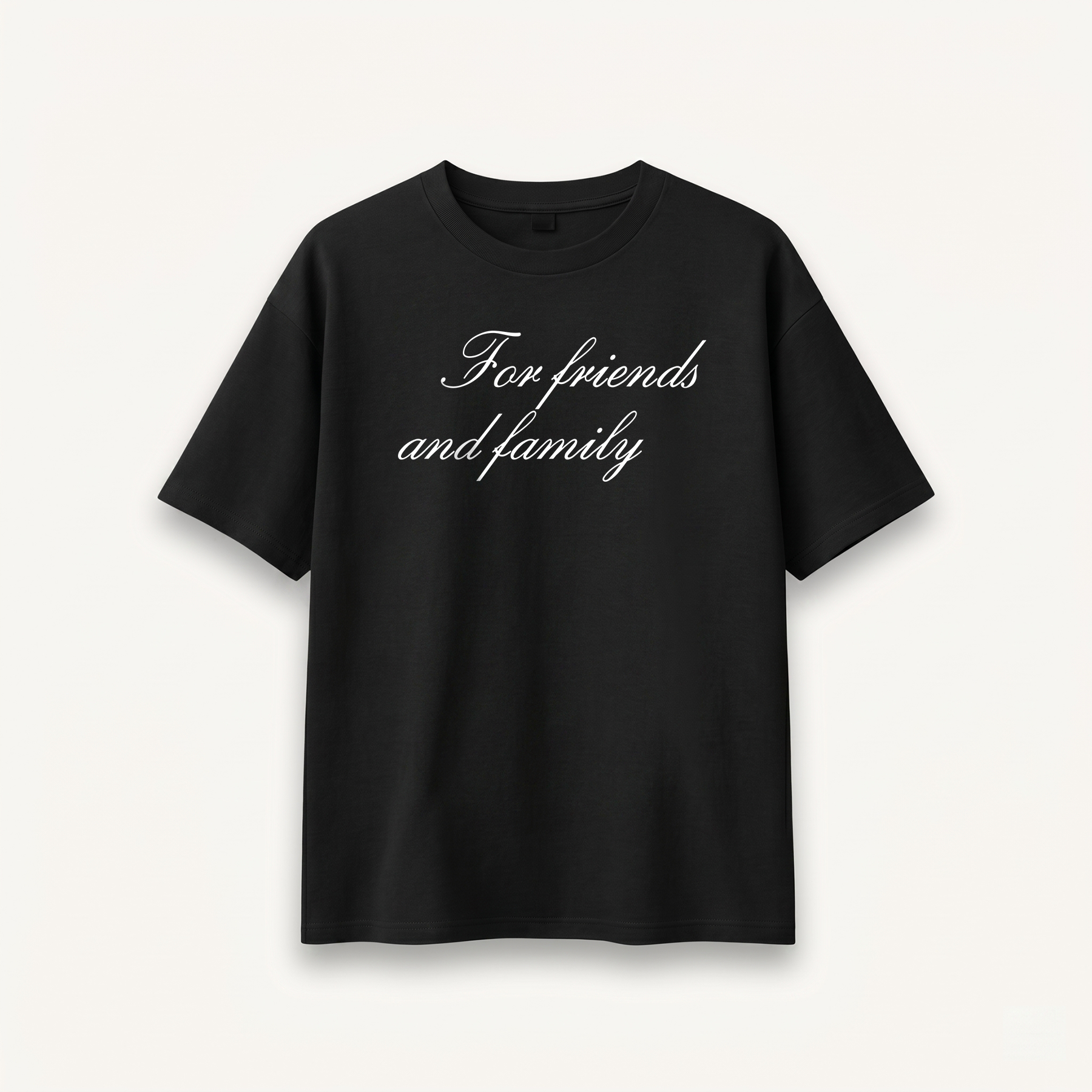 Shawn Mendes For Friends And Family Script Black Relaxed Tee front