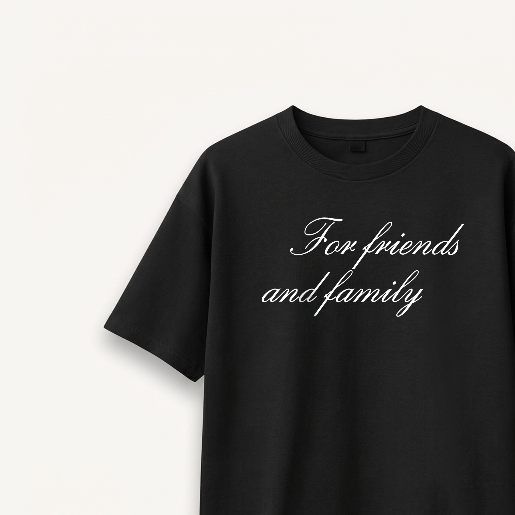 Shawn Mendes For Friends And Family Script Black Relaxed Tee close-up