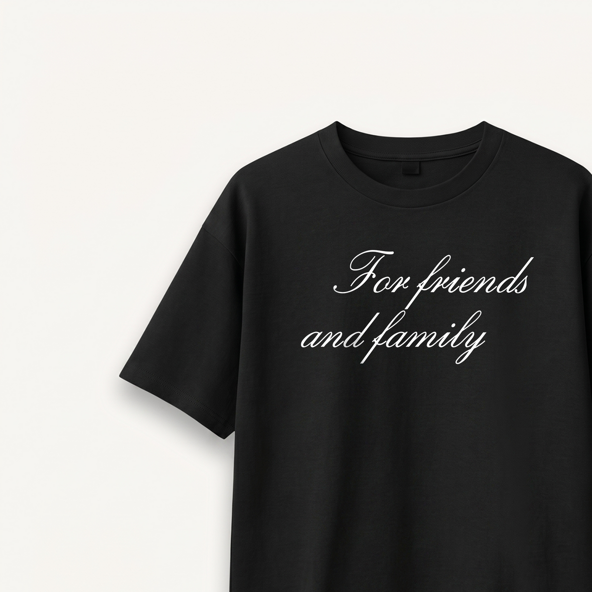 Shawn Mendes For Friends And Family Script Black Relaxed Tee close-up