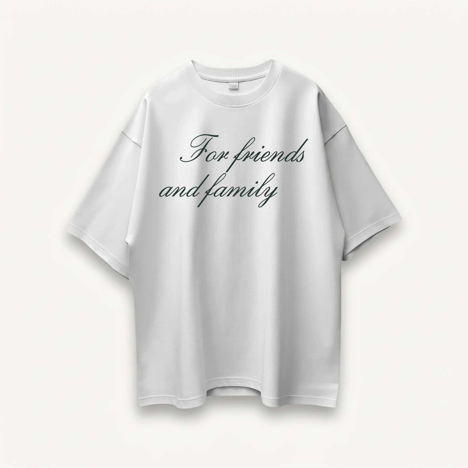 Shawn Mendes For Friends And Family Script White Oversized Tee front