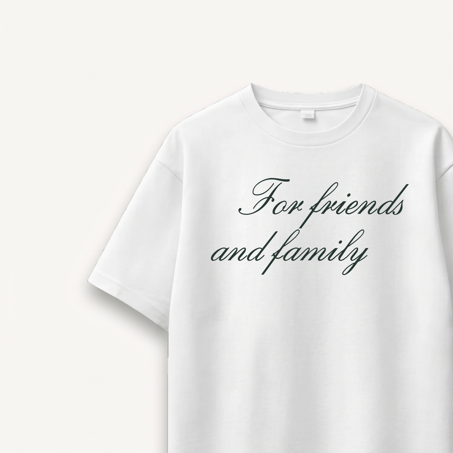 Shawn Mendes For Friends And Family Script White Relaxed Tee close-up