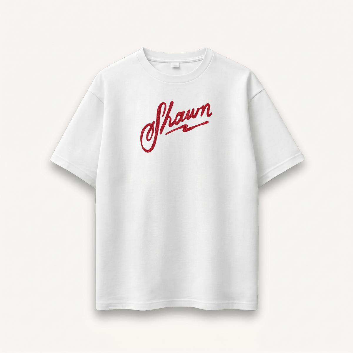 Shawn Mendes Shawn Script Logo White Relaxed Tee front