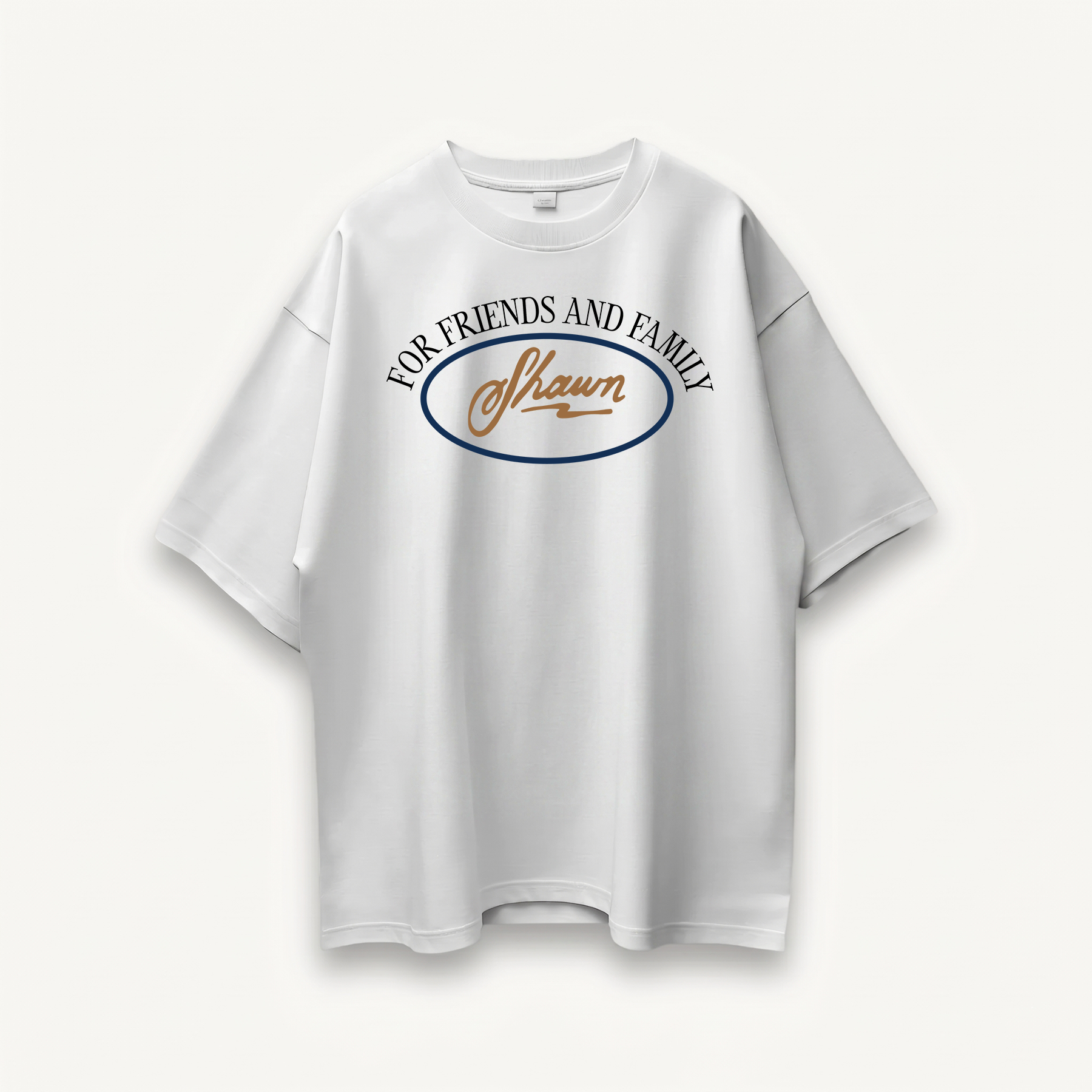 Shawn Mendes For Friends And Family Oval White Oversized Tee front