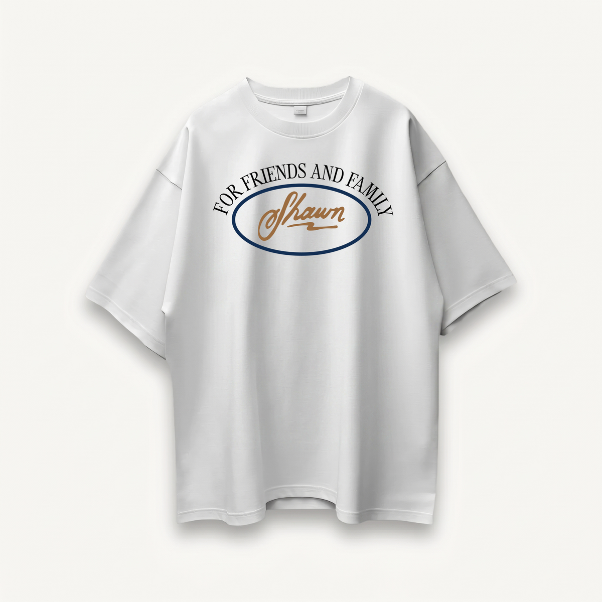 Shawn Mendes For Friends And Family Oval White Oversized Tee front