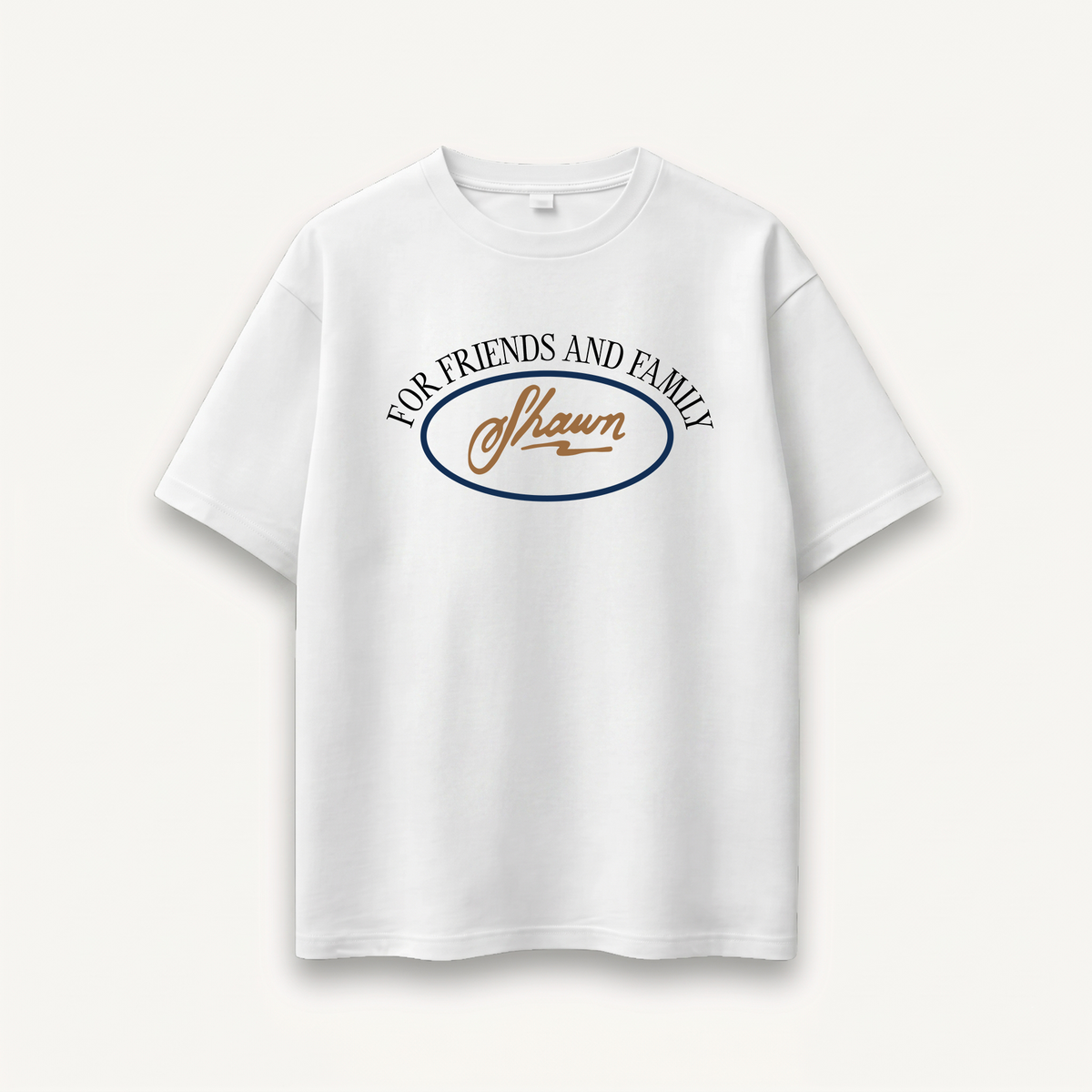 Shawn Mendes For Friends And Family Oval White Relaxed Tee front