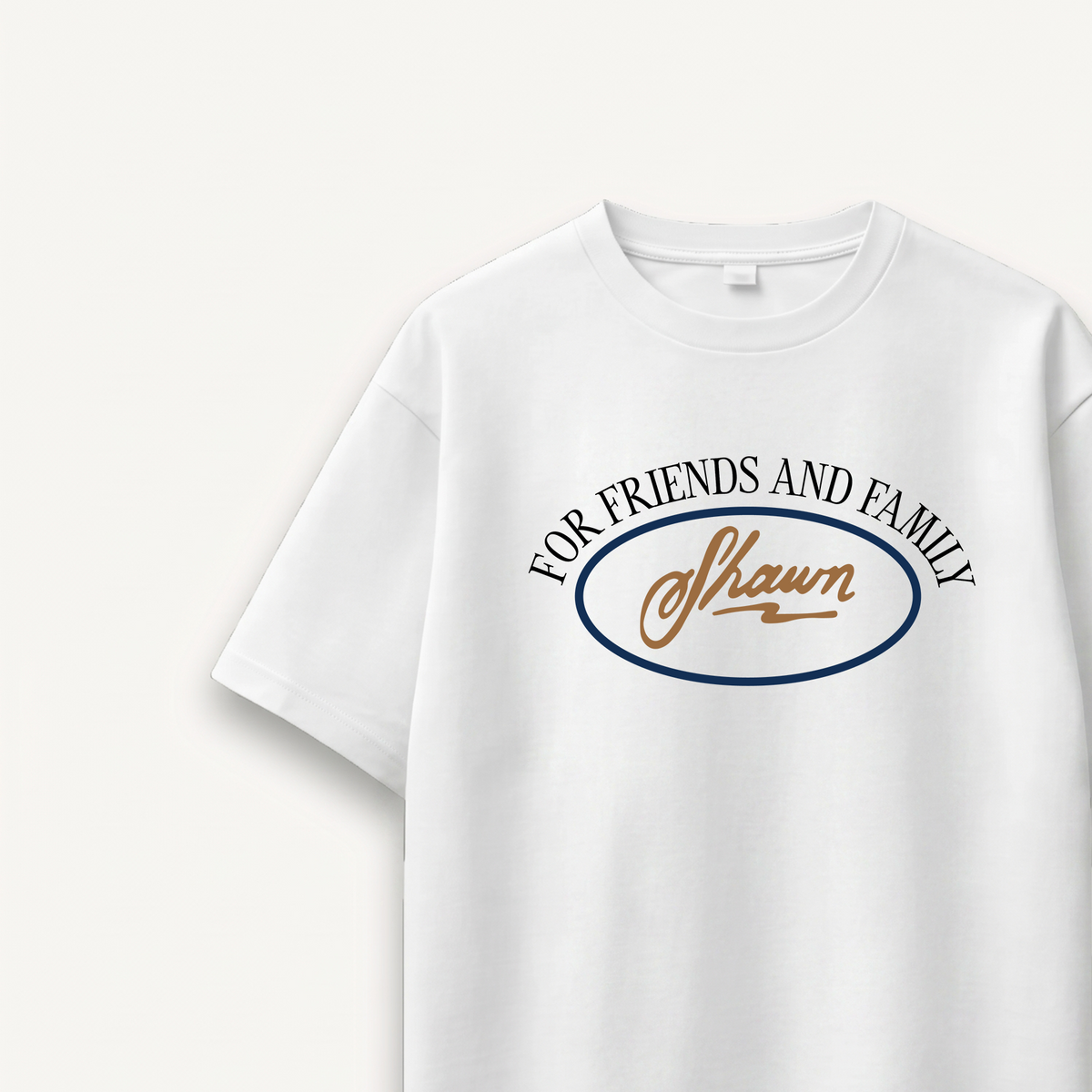 Shawn Mendes For Friends And Family Oval White Relaxed Tee close-up