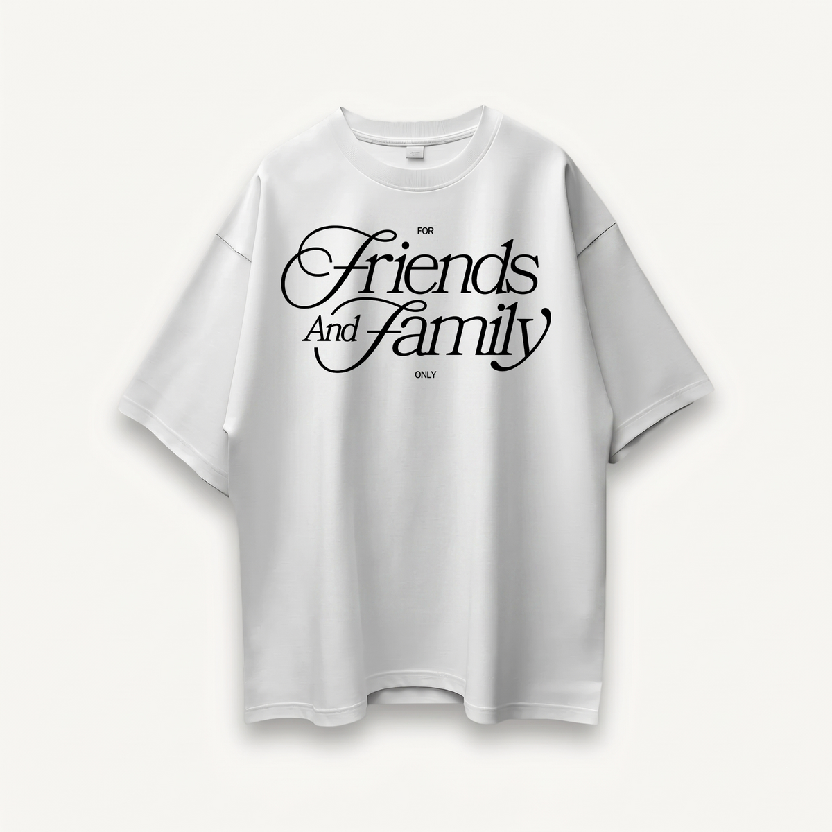 Shawn Mendes Friends And Family Only White Oversized Tee front