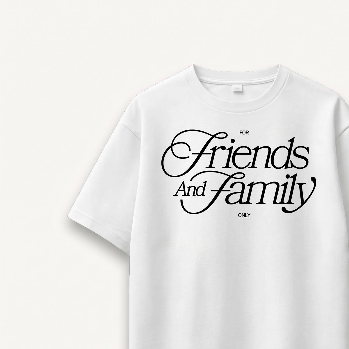 Shawn Mendes Friends And Family Only White Relaxed Tee close-up