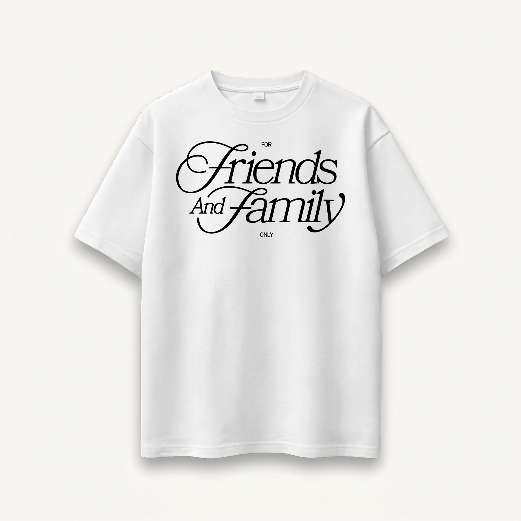 Shawn Mendes Friends And Family Only White Relaxed Tee front