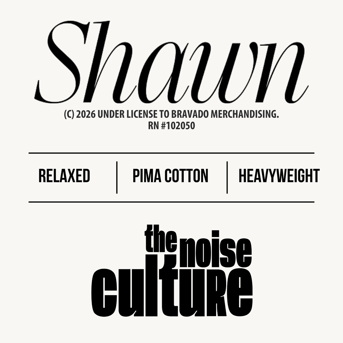 Shawn Mendes official merchandise: relaxed fit, pima cotton, heavyweight