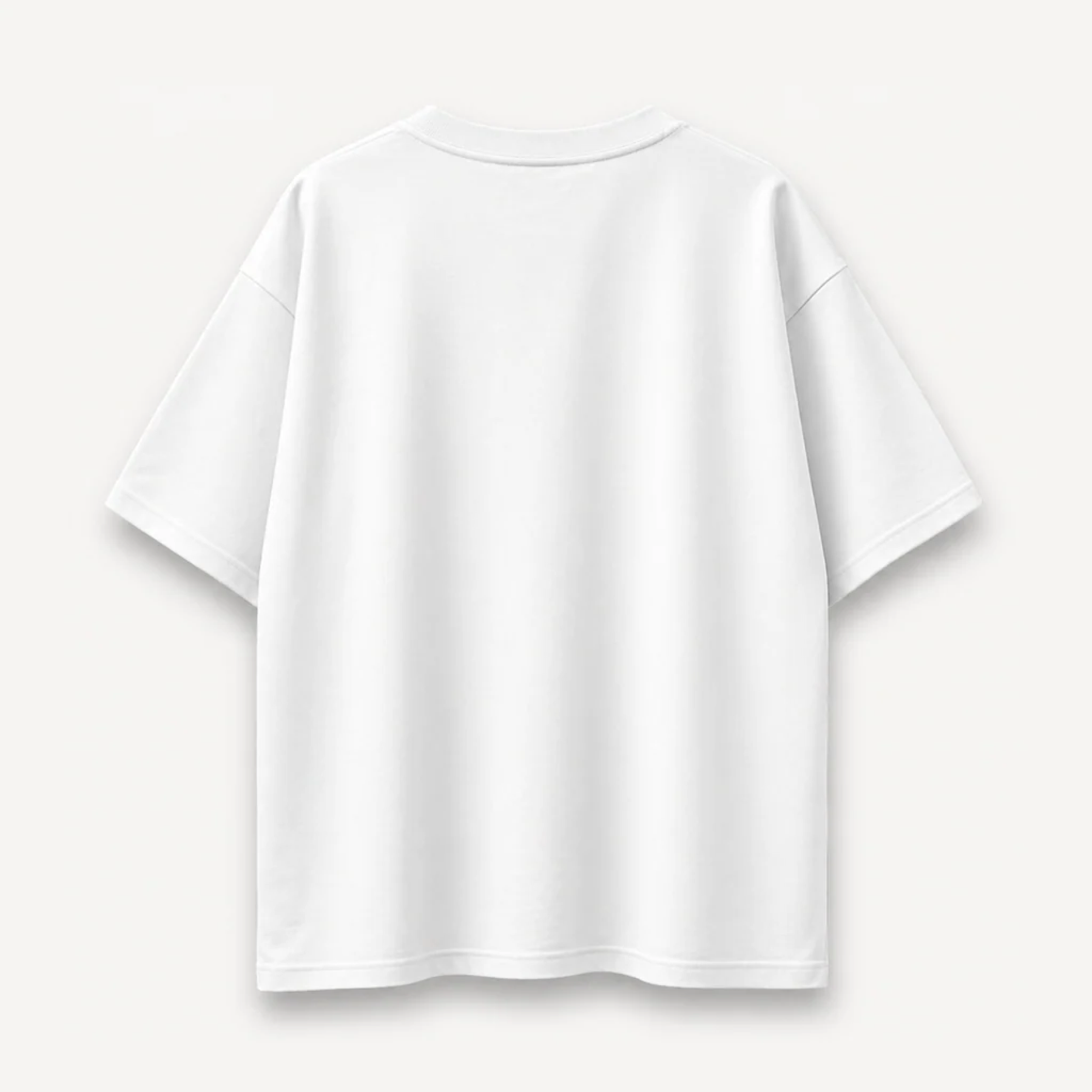 White oversized tee back