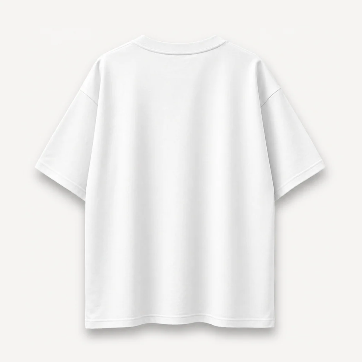 White oversized tee back