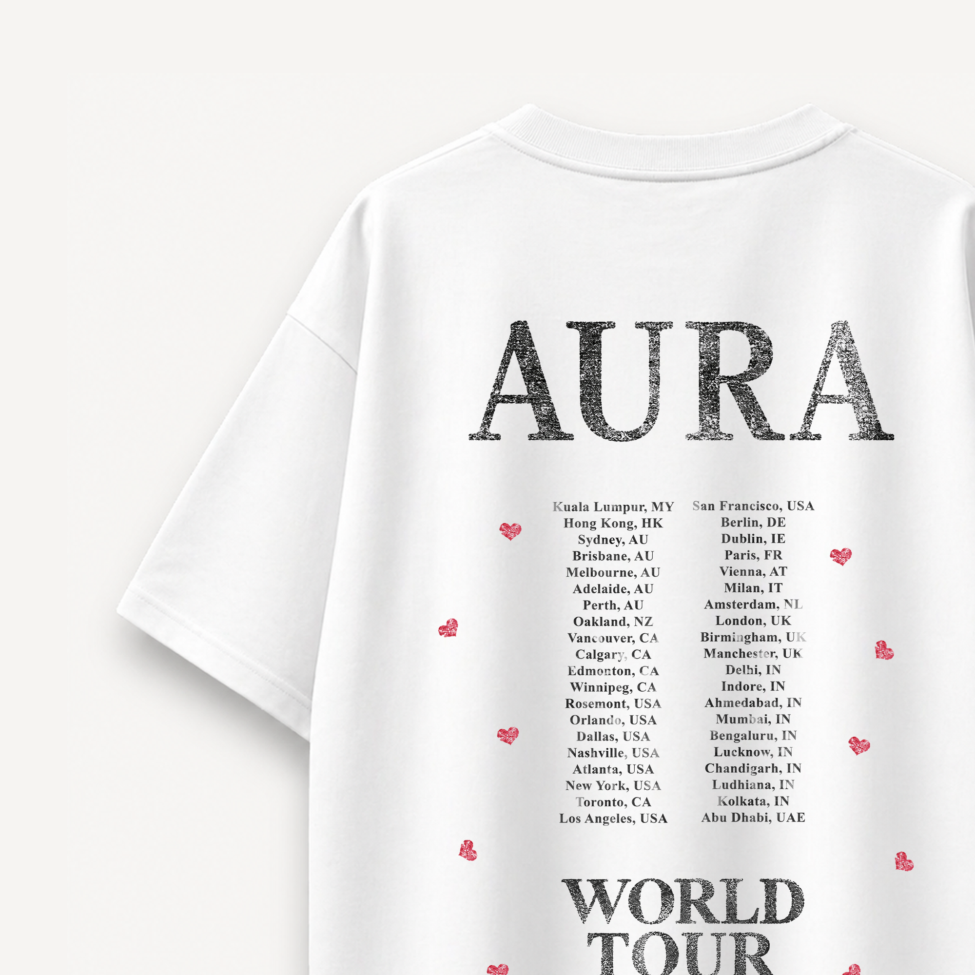 Diljit Dosanjh I Love Diljit White Oversized Tee back close-up