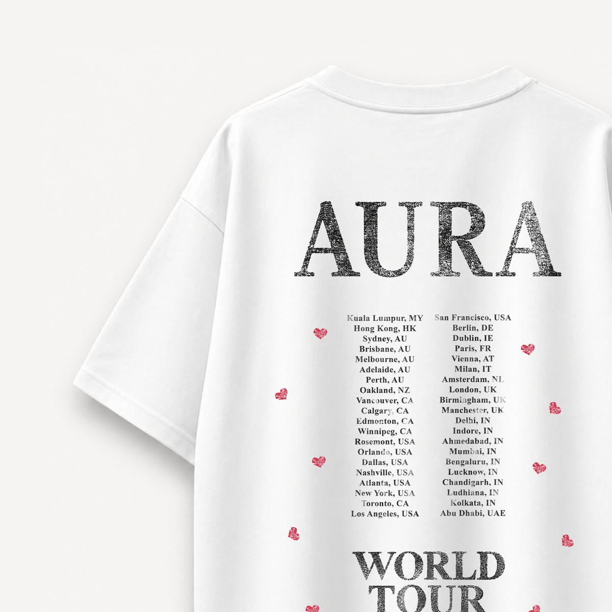 Diljit Dosanjh I Love Diljit White Oversized Tee back close-up
