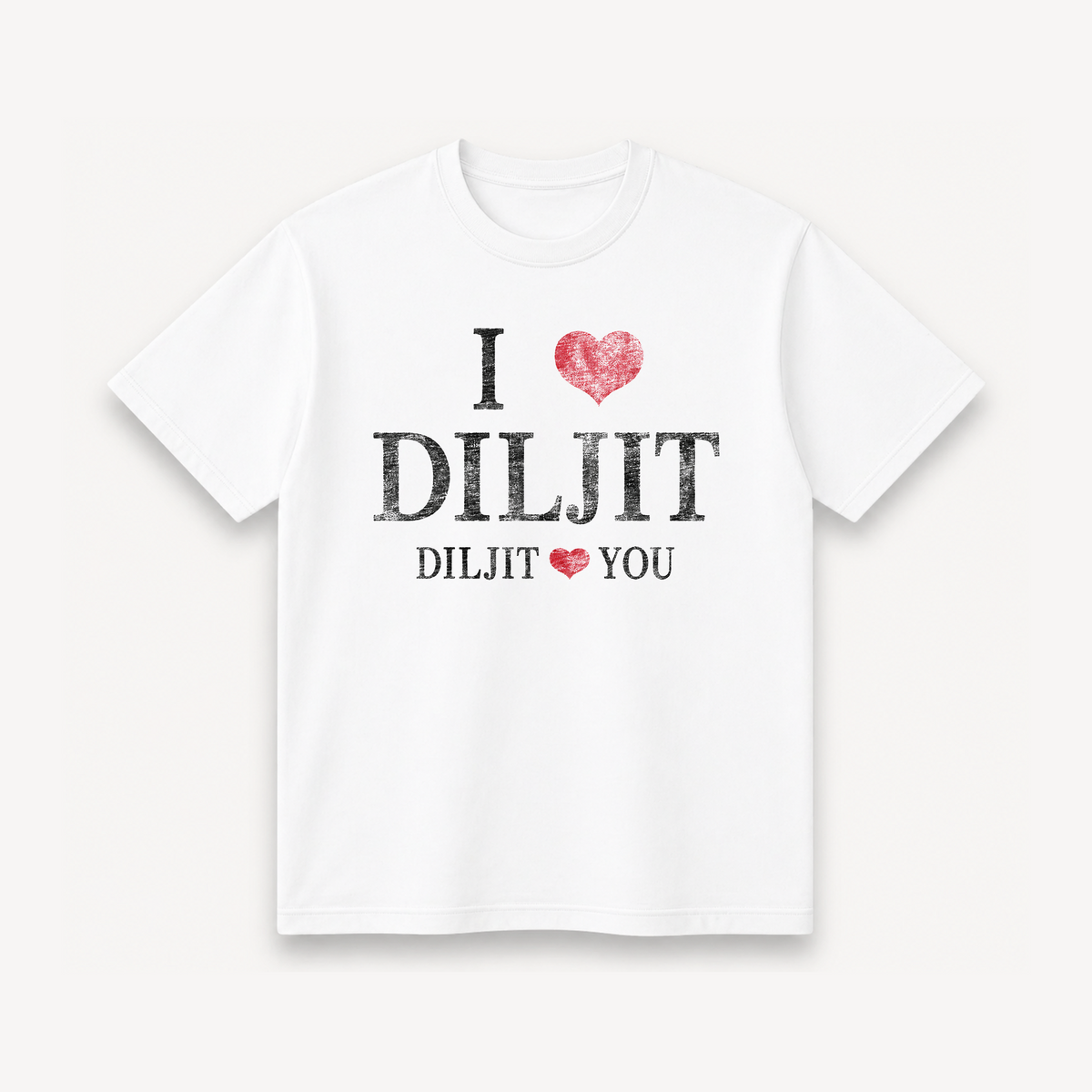 Diljit Dosanjh I Love Diljit White Regular Tee front