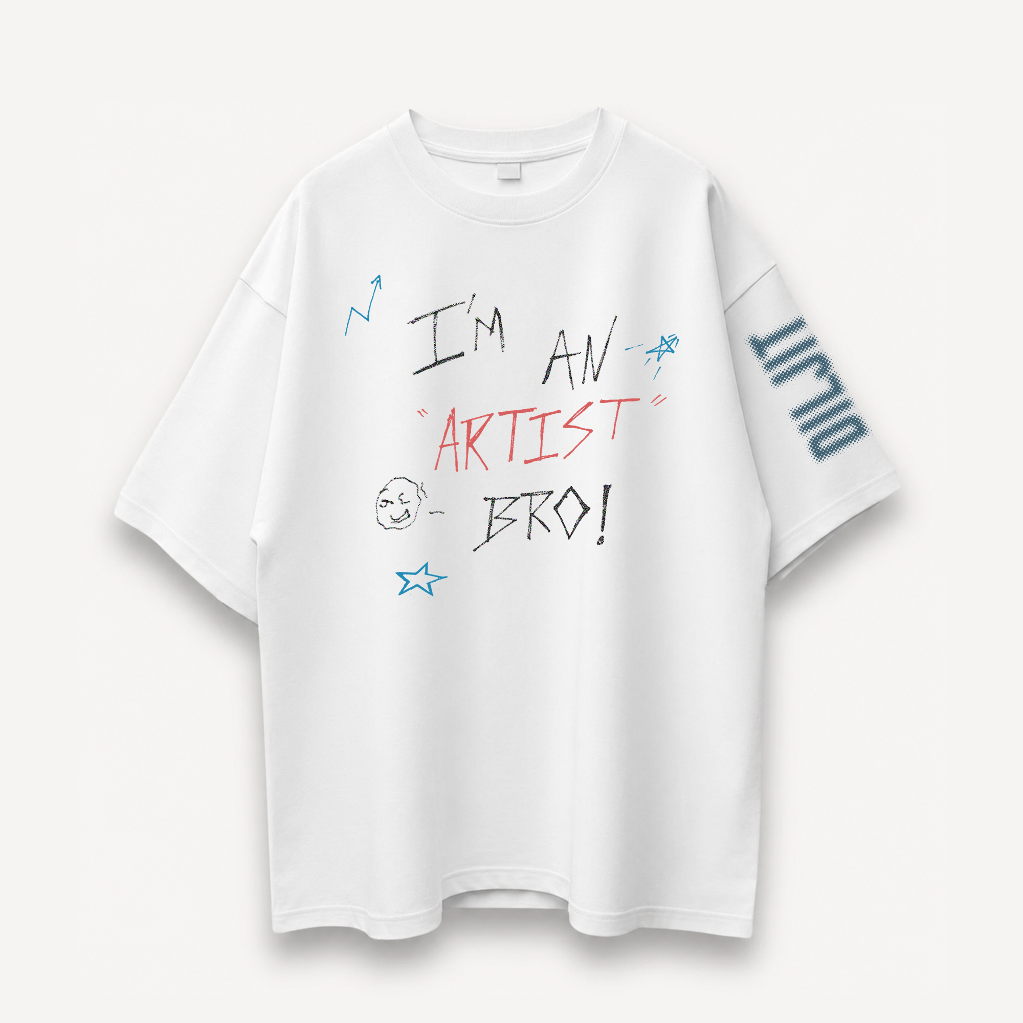 Diljit Dosanjh I'm An Artist Bro White Oversized Tee front