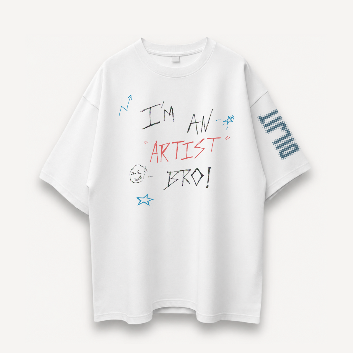 Diljit Dosanjh I'm An Artist Bro White Oversized Tee front