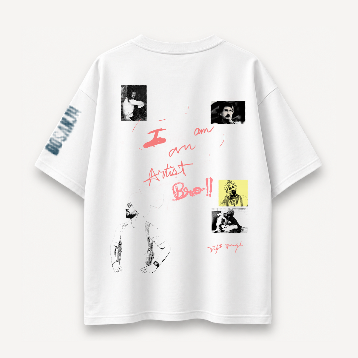 Diljit Dosanjh I'm An Artist Bro White Oversized Tee back