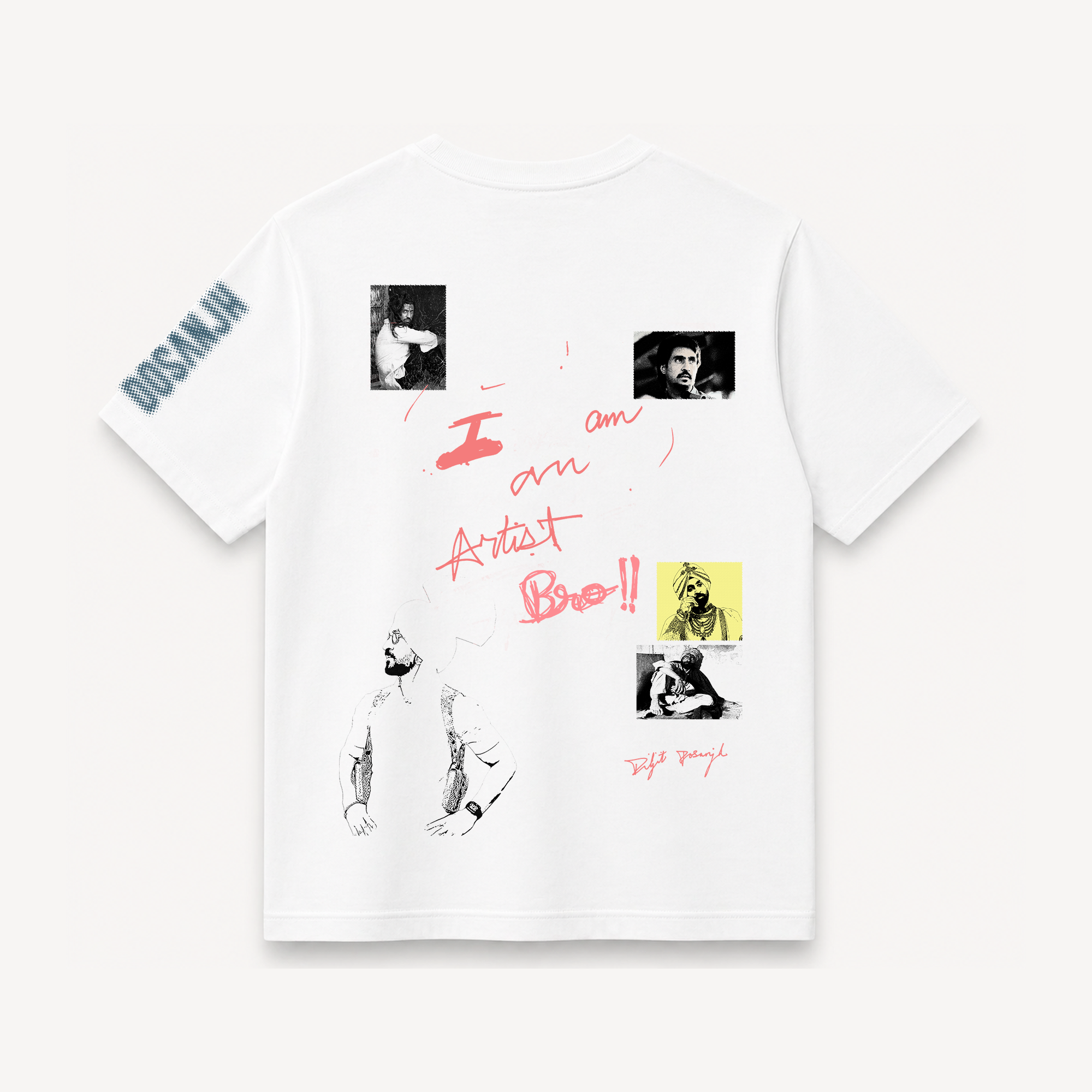 Diljit Dosanjh I'm An Artist Bro White Regular Tee back