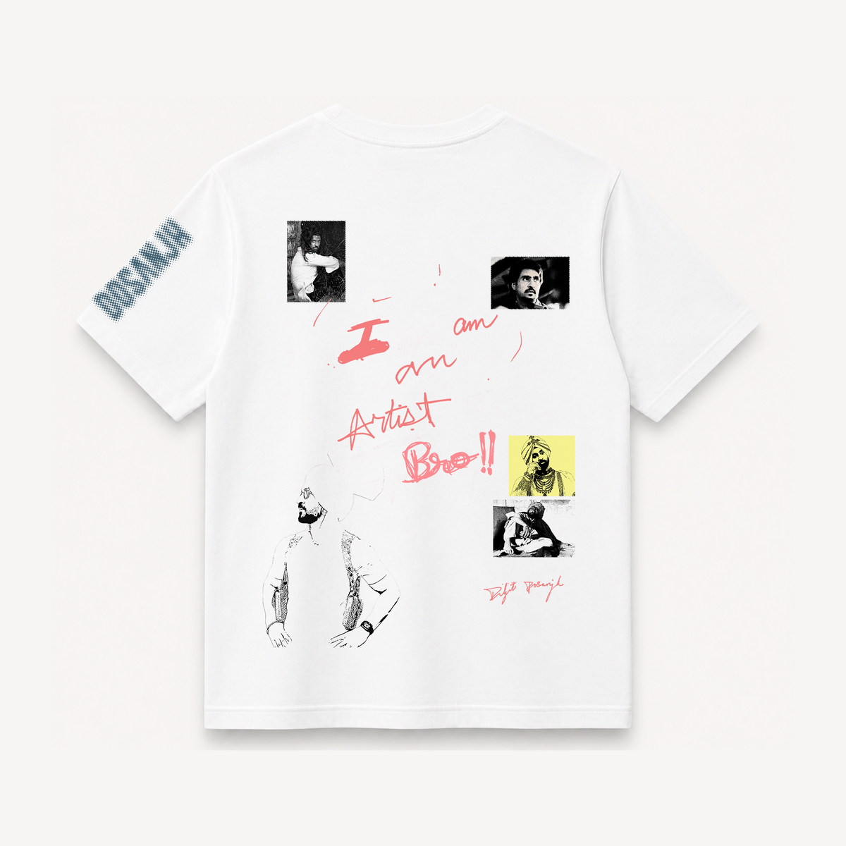 Diljit Dosanjh I'm An Artist Bro White Regular Tee back