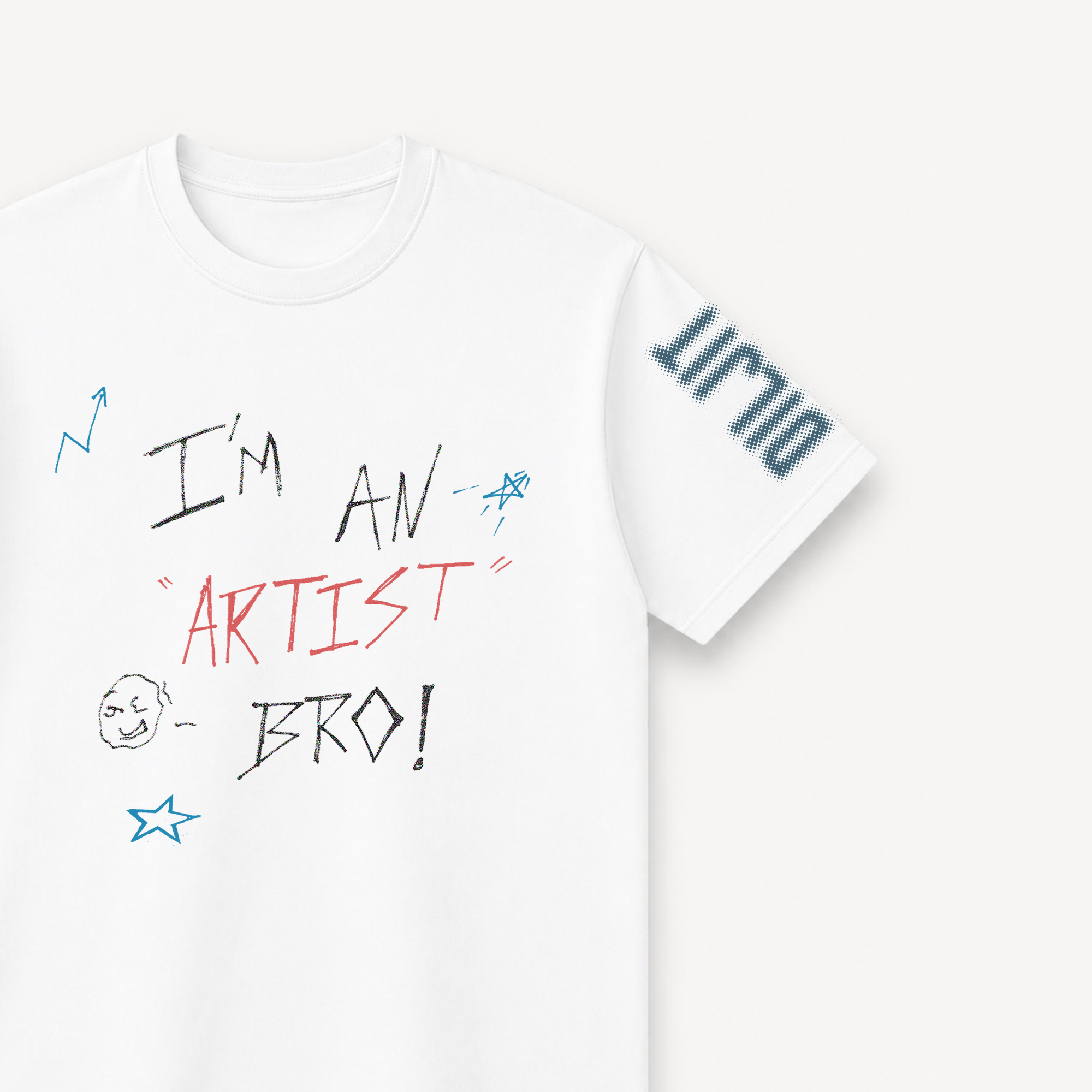 Diljit Dosanjh I'm An Artist Bro White Regular Tee close-up