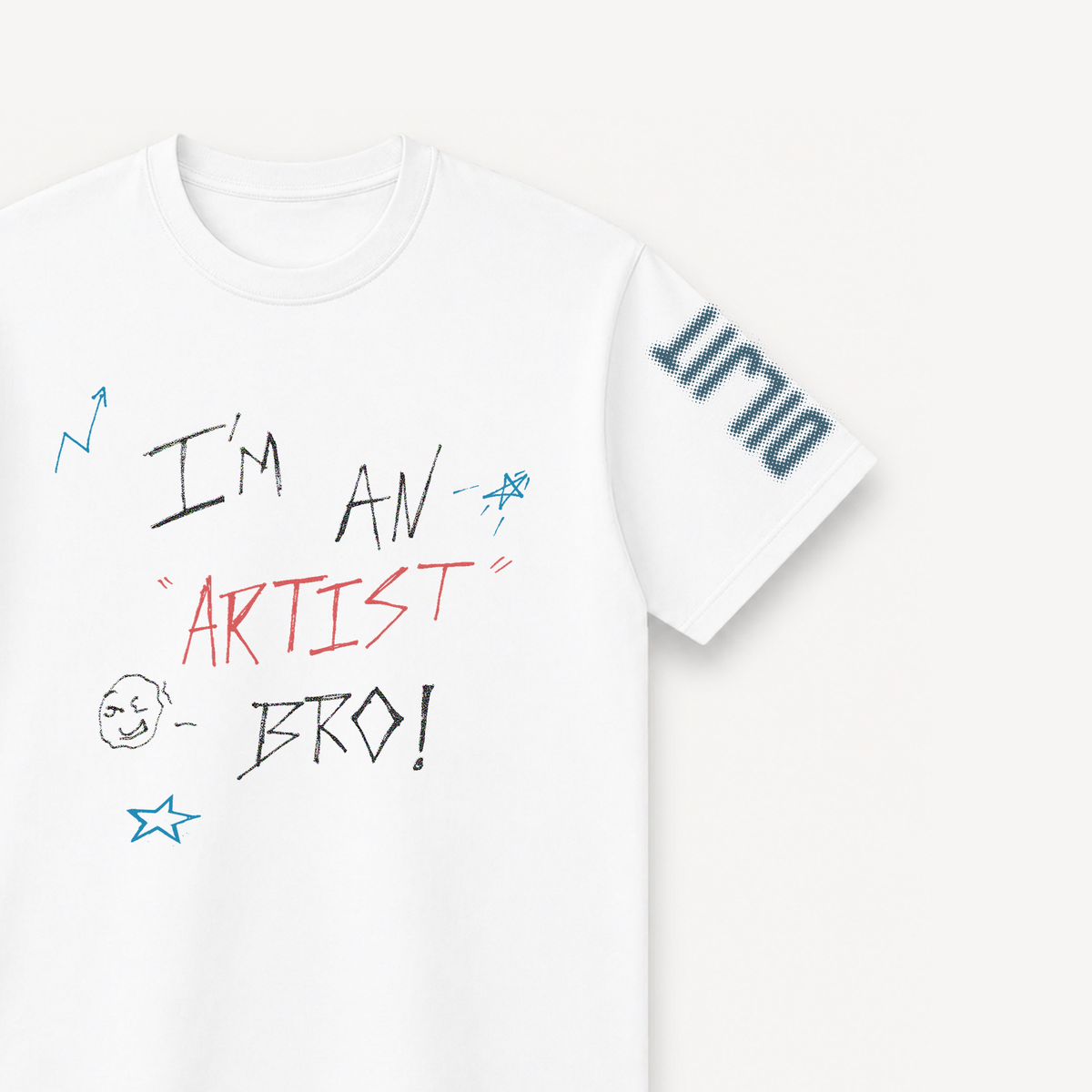 Diljit Dosanjh I'm An Artist Bro White Regular Tee close-up