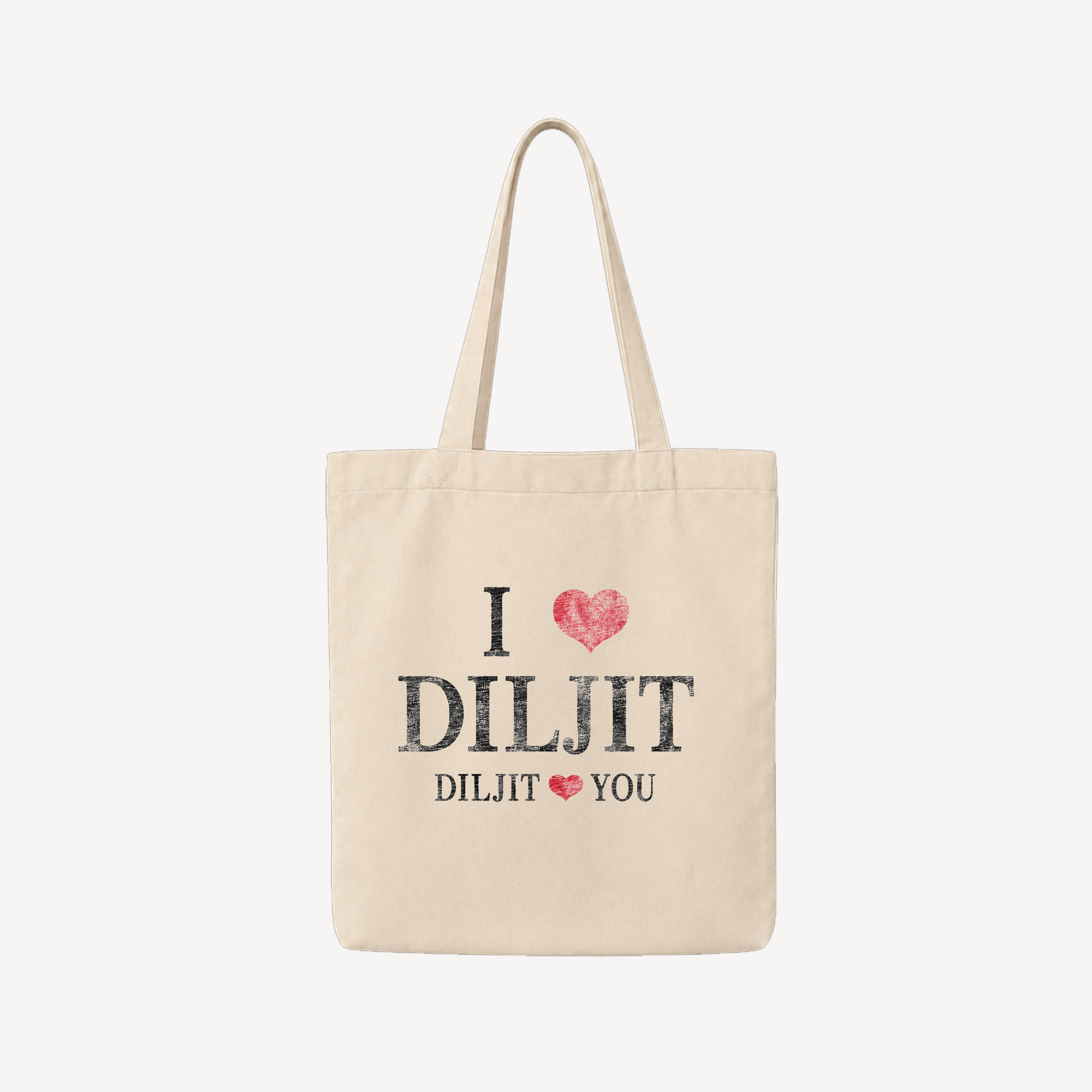 Diljit Dosanjh I Love Diljit Natural Tote Bag front