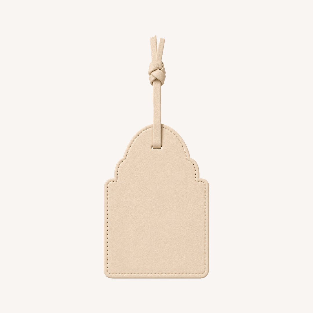 ZNMD Bagwati Leather Ivory Bag Tag