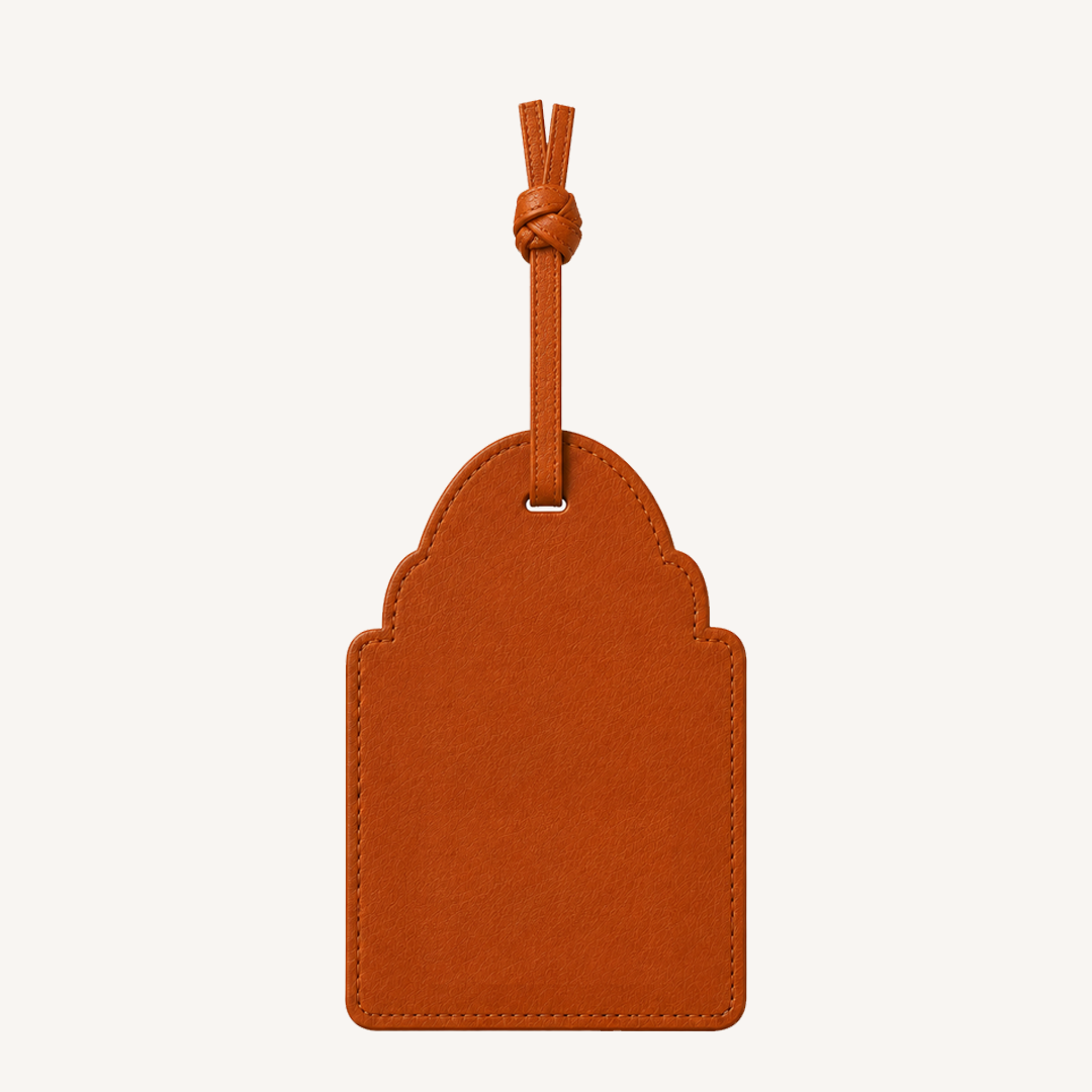 ZNMD Bagwati Leather Tan Bag Tag