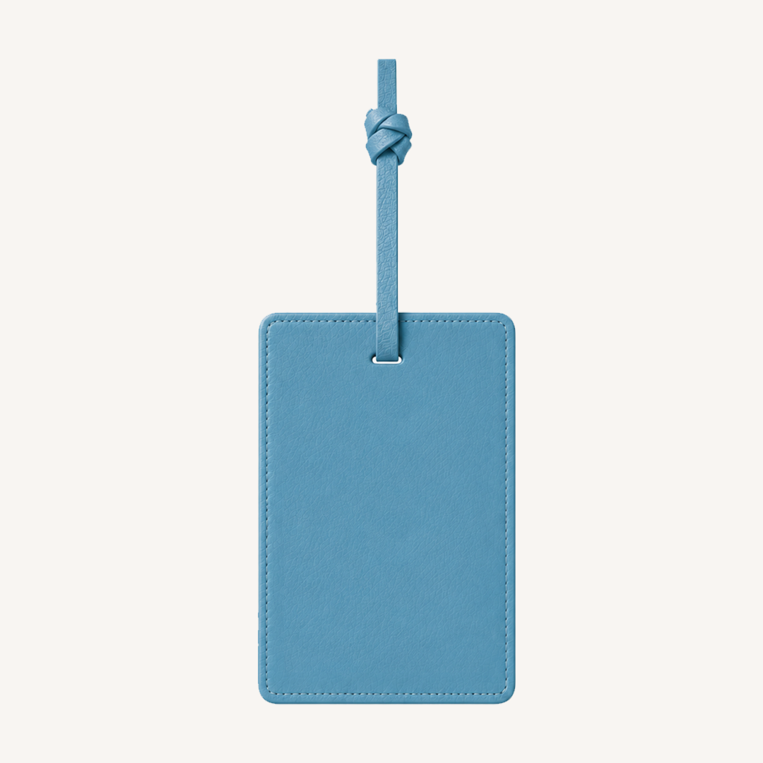 ZNMD Seize the Day Leather Sky Blue Bag Tag