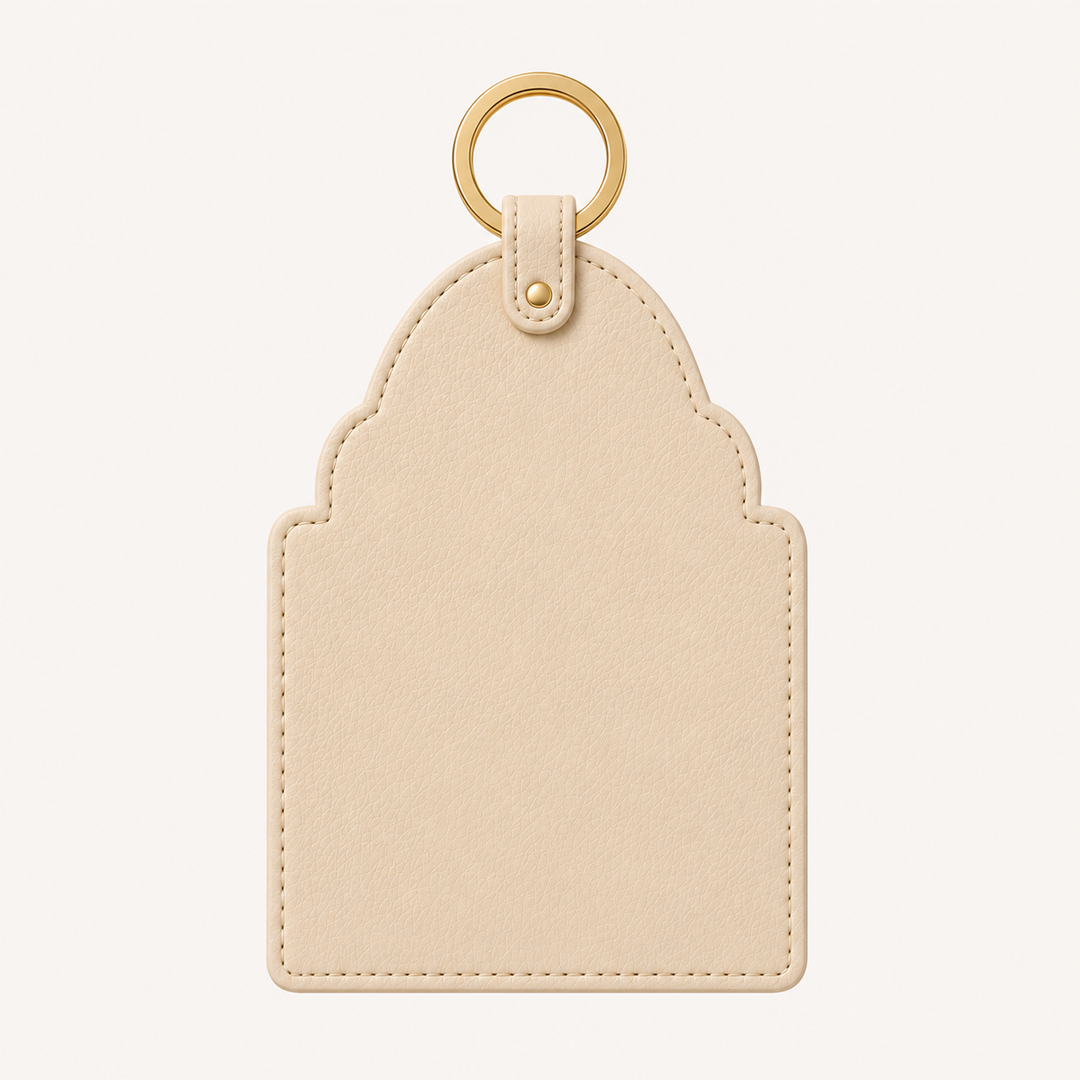 ZNMD Bagwati Leather Ivory Bag Tag