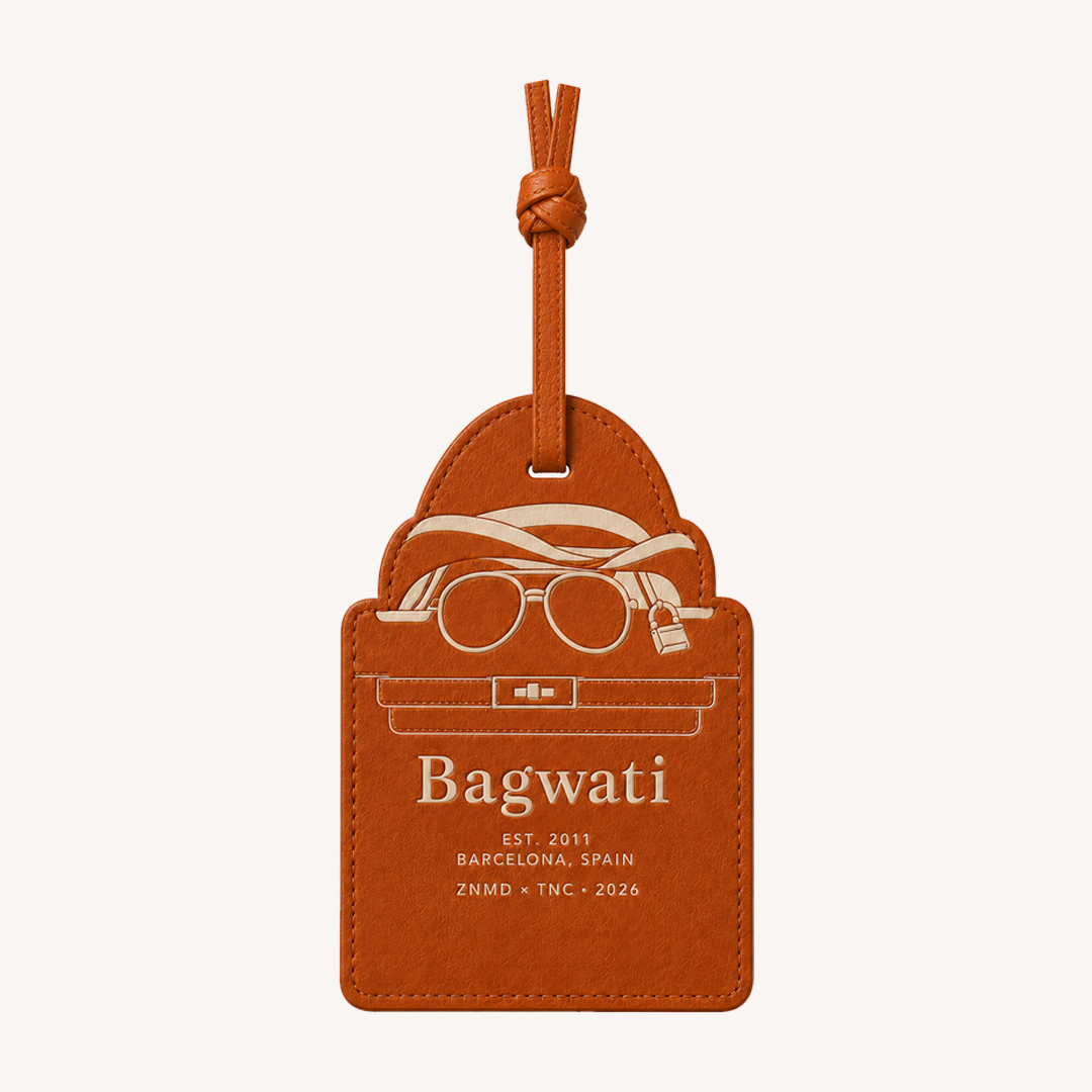 ZNMD Bagwati Leather Tan Bag Tag