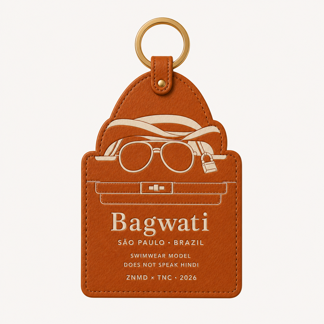 ZNMD Bagwati Leather Tan Bag Tag