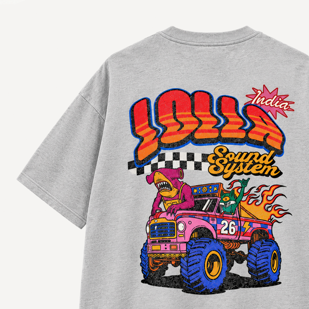 Lolla 2026 Truck Grey Oversized Tee