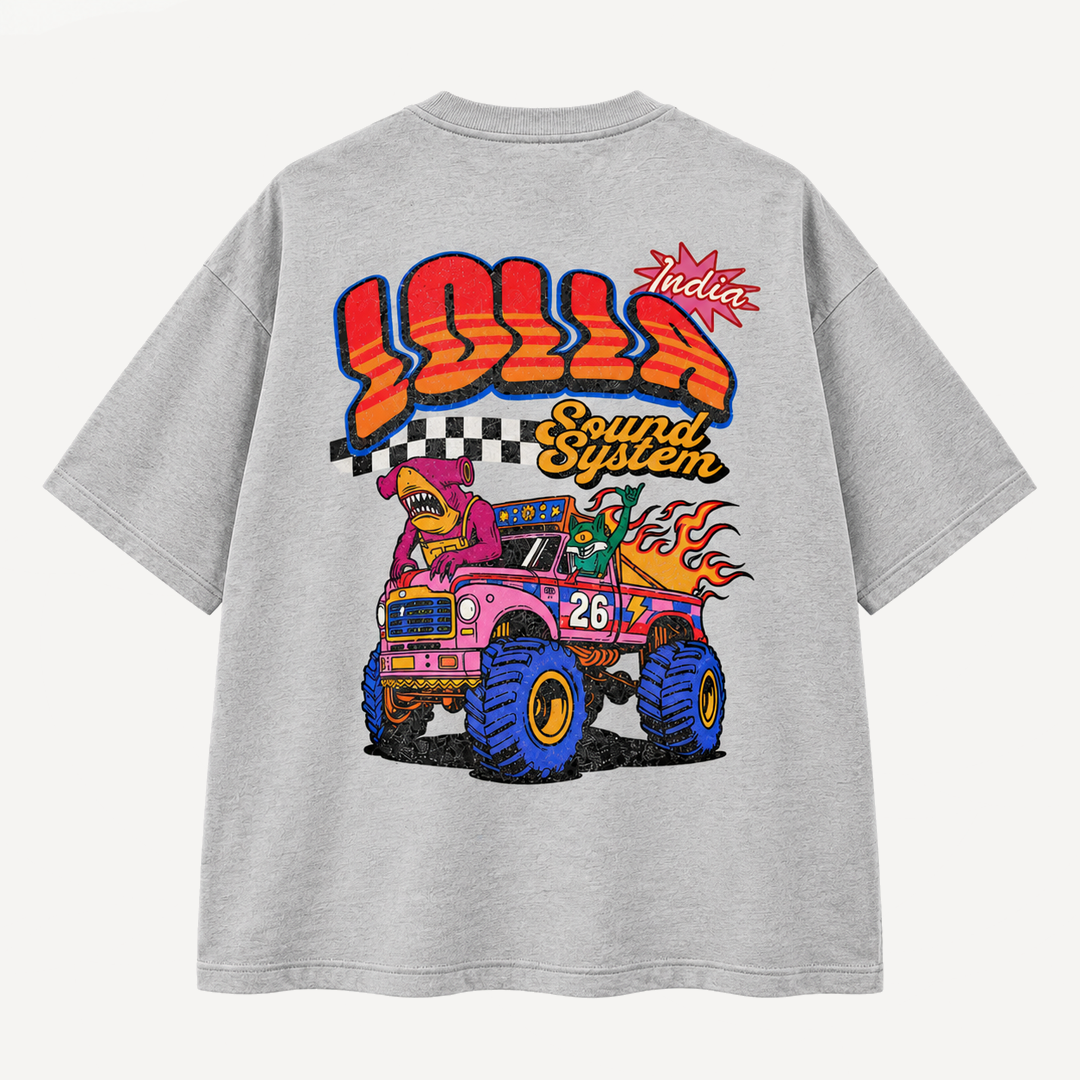 Lolla 2026 Truck Grey Oversized Tee