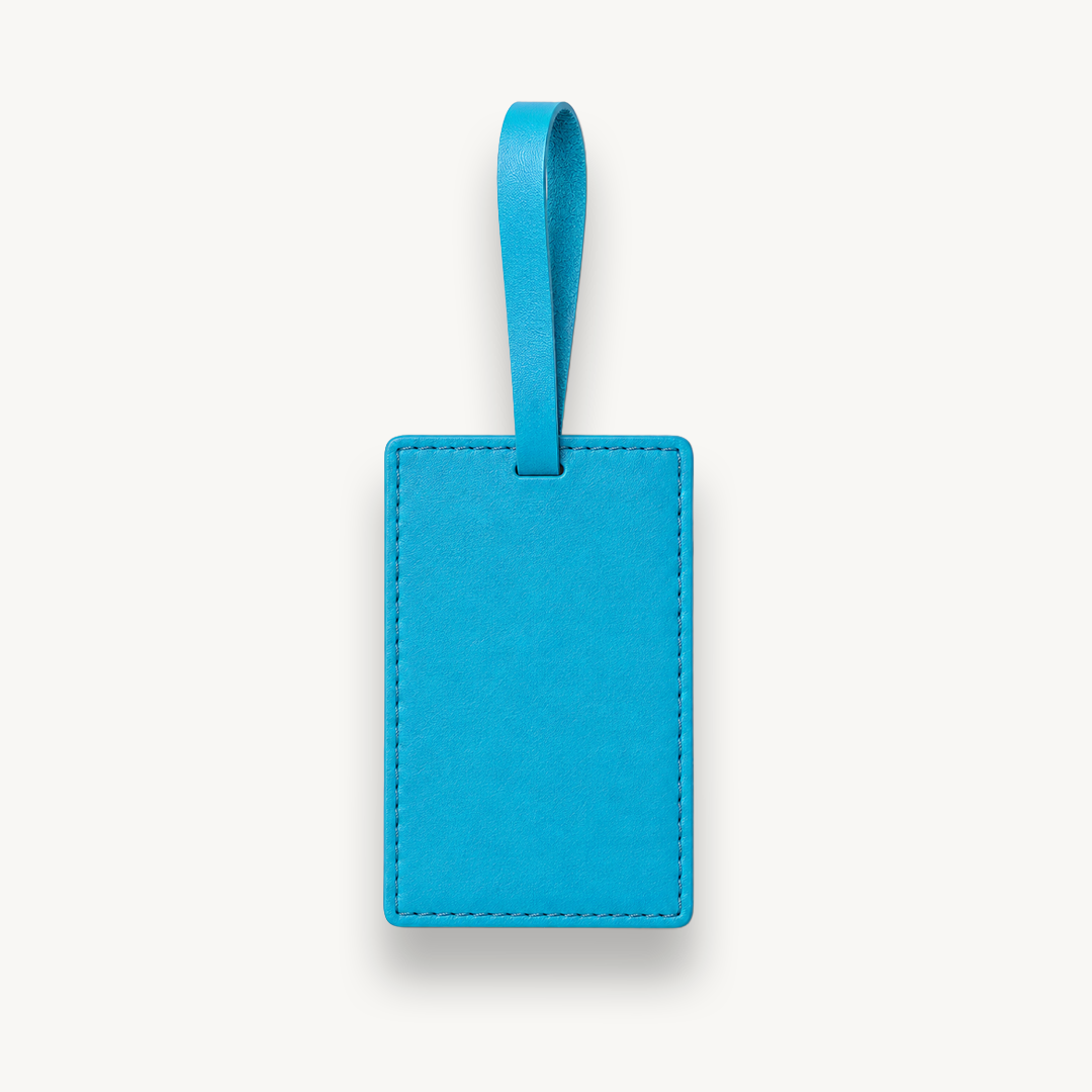 ZNMD Seize the Day Leather Sky Blue Bag Tag