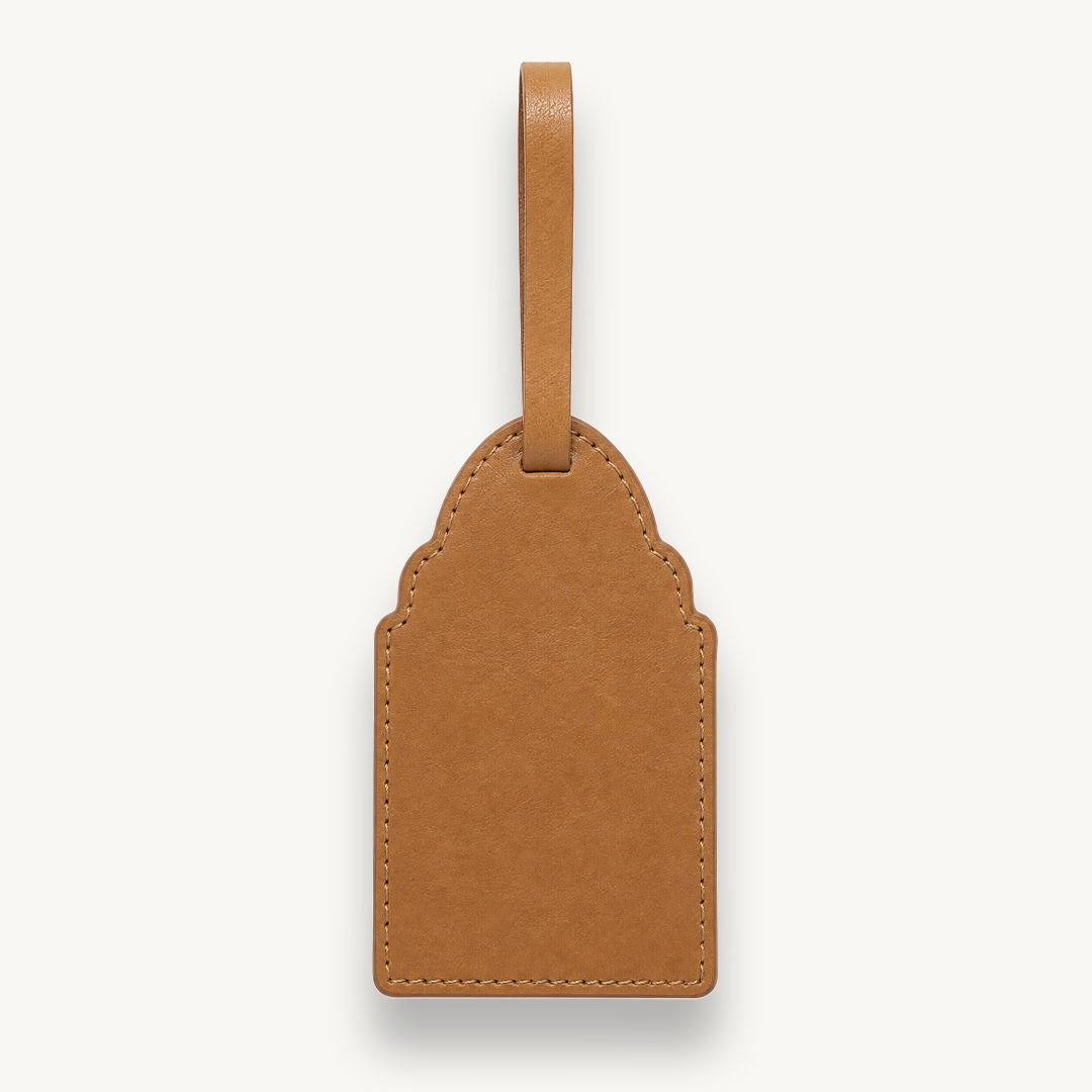 ZNMD Bagwati Leather Tan Bag Tag