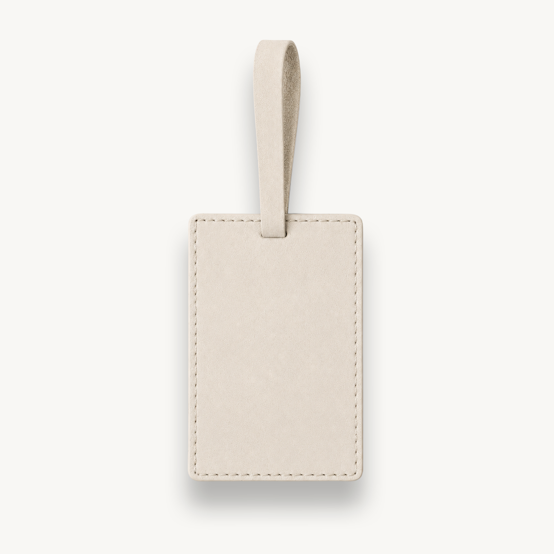 ZNMD Seize the Day Leather Sky Ivory Bag Tag