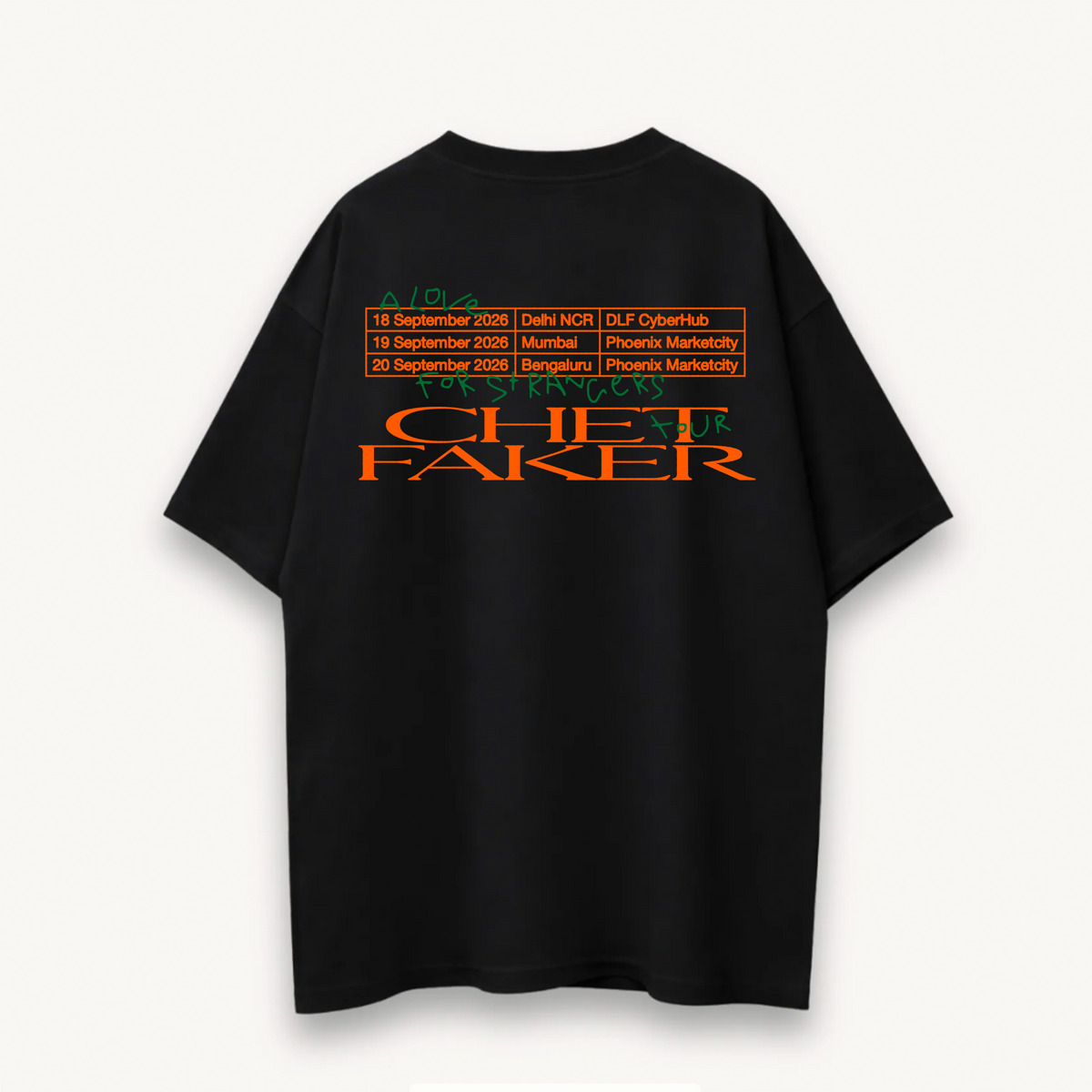 Chet Faker A Love For Strangers 2026 Tour Black Oversized Tee