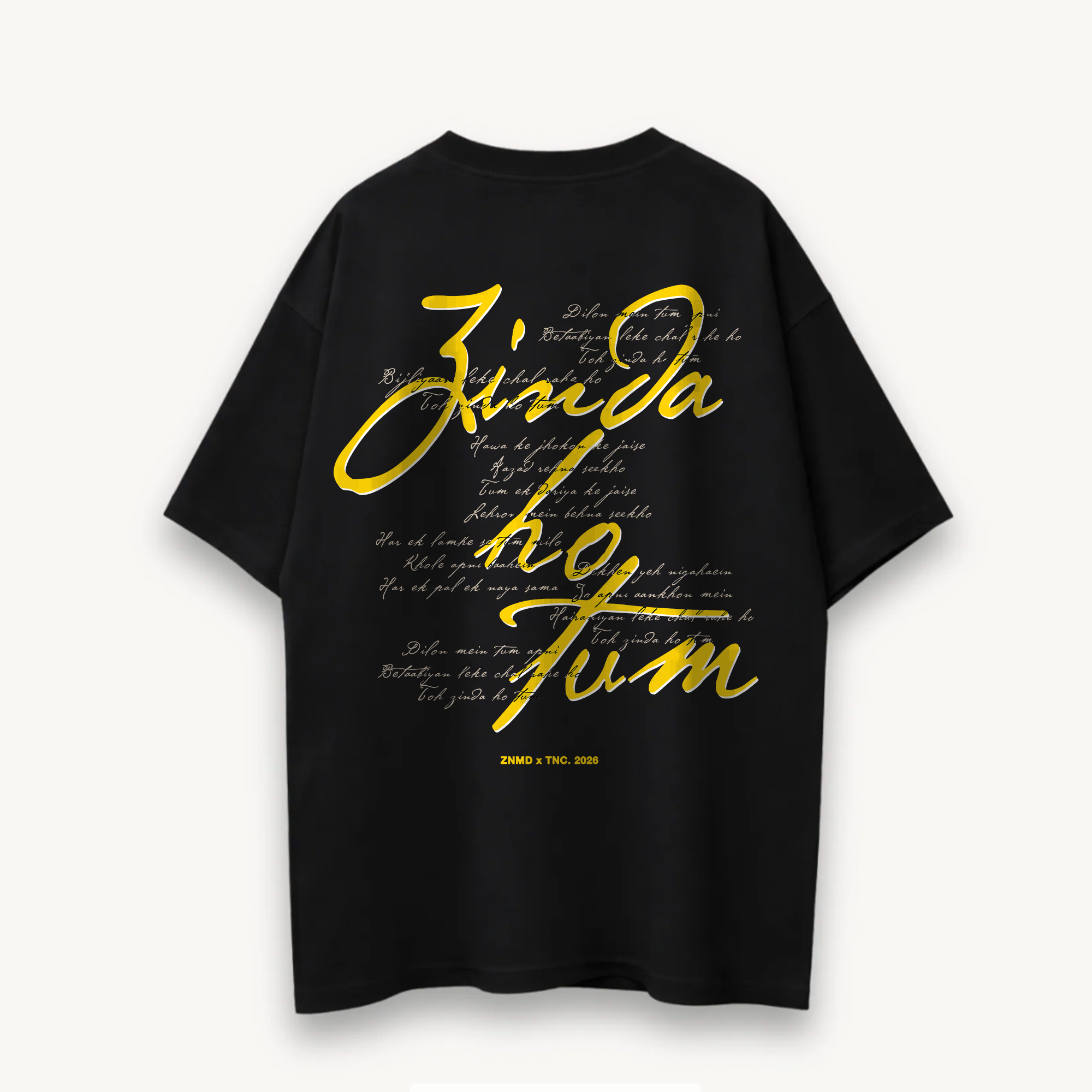 ZNMD Toh Zinda Ho Tum Black Oversized Tee