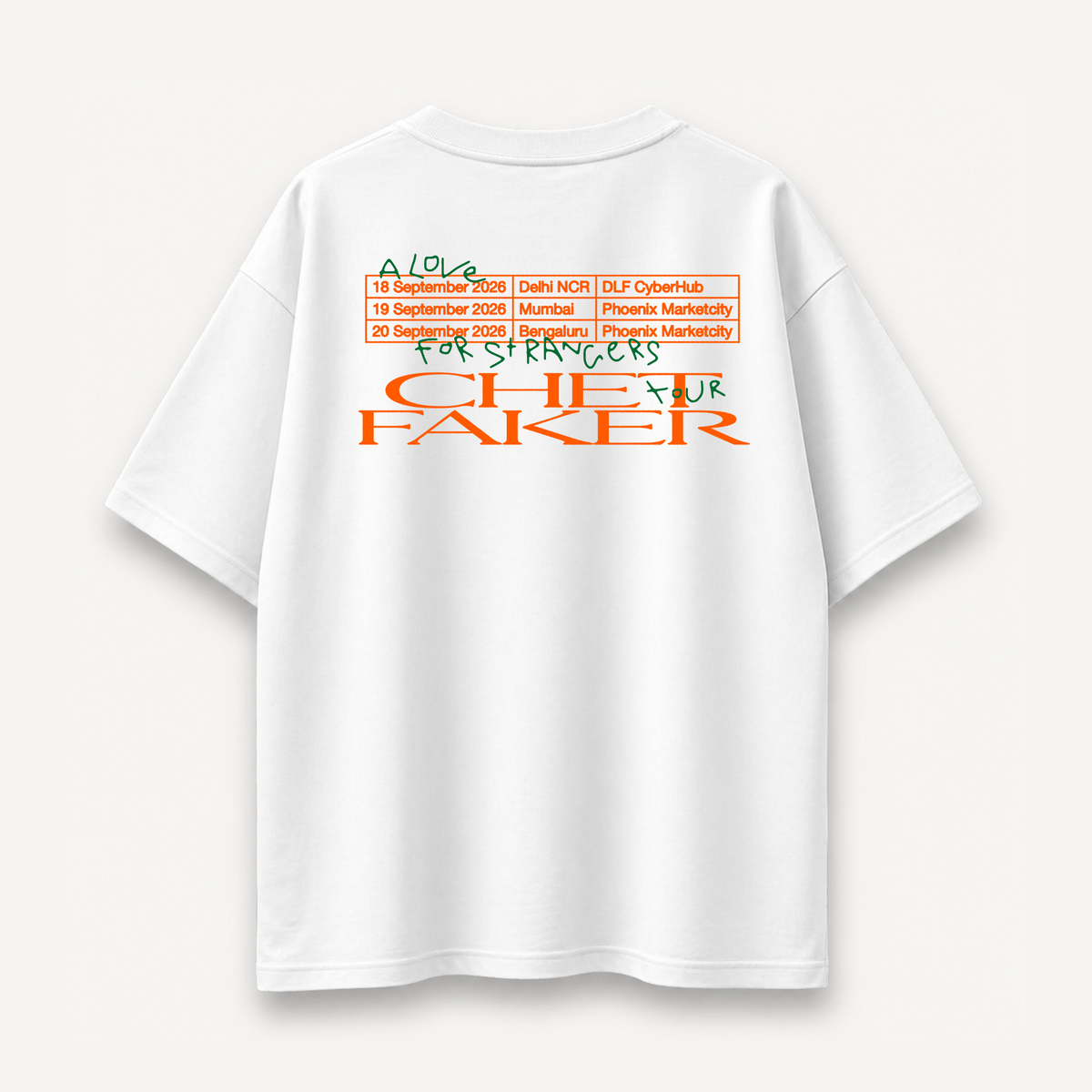 Chet Faker A Love For Strangers 2026 Tour White Oversized Tee