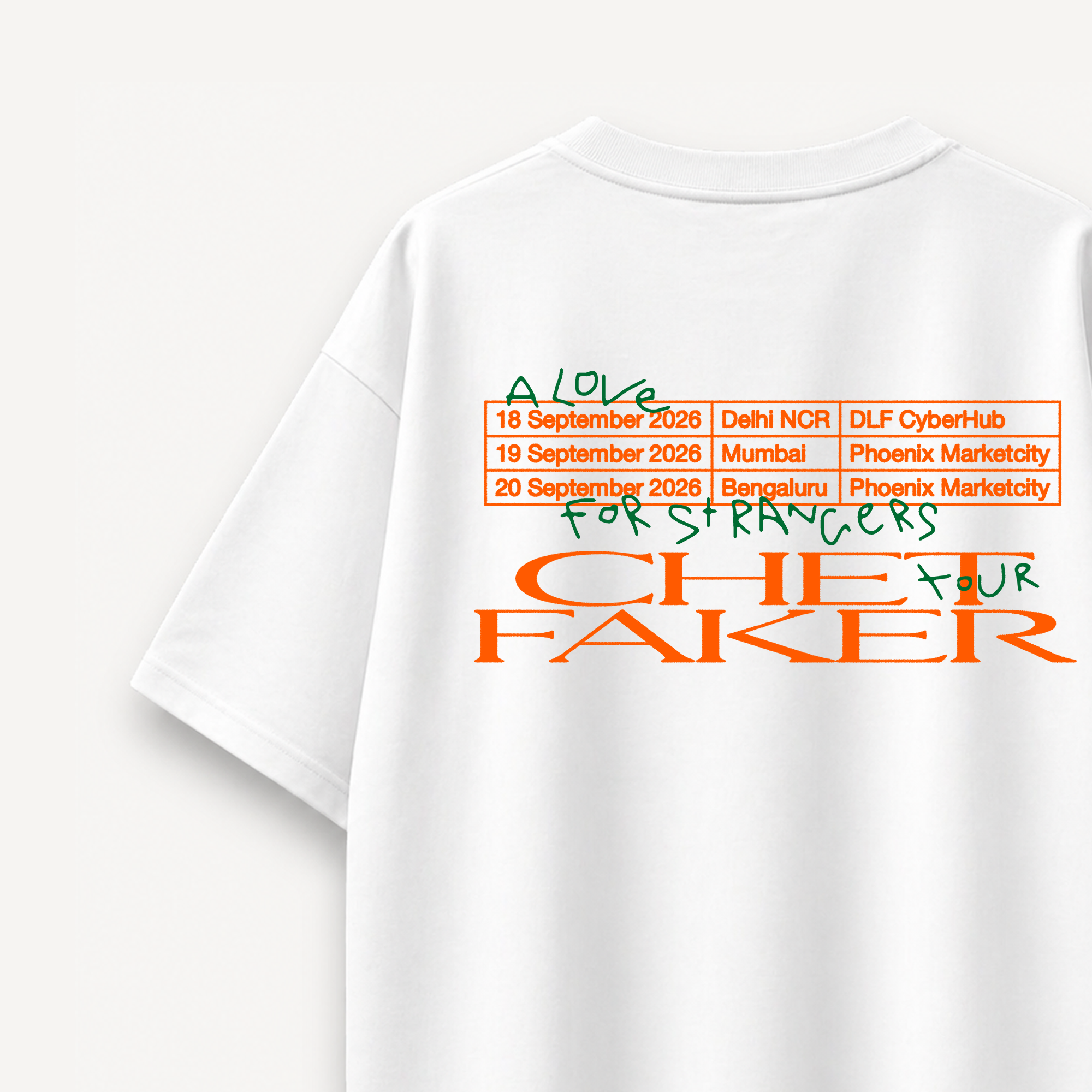 Chet Faker A Love For Strangers 2026 Tour White Oversized Tee